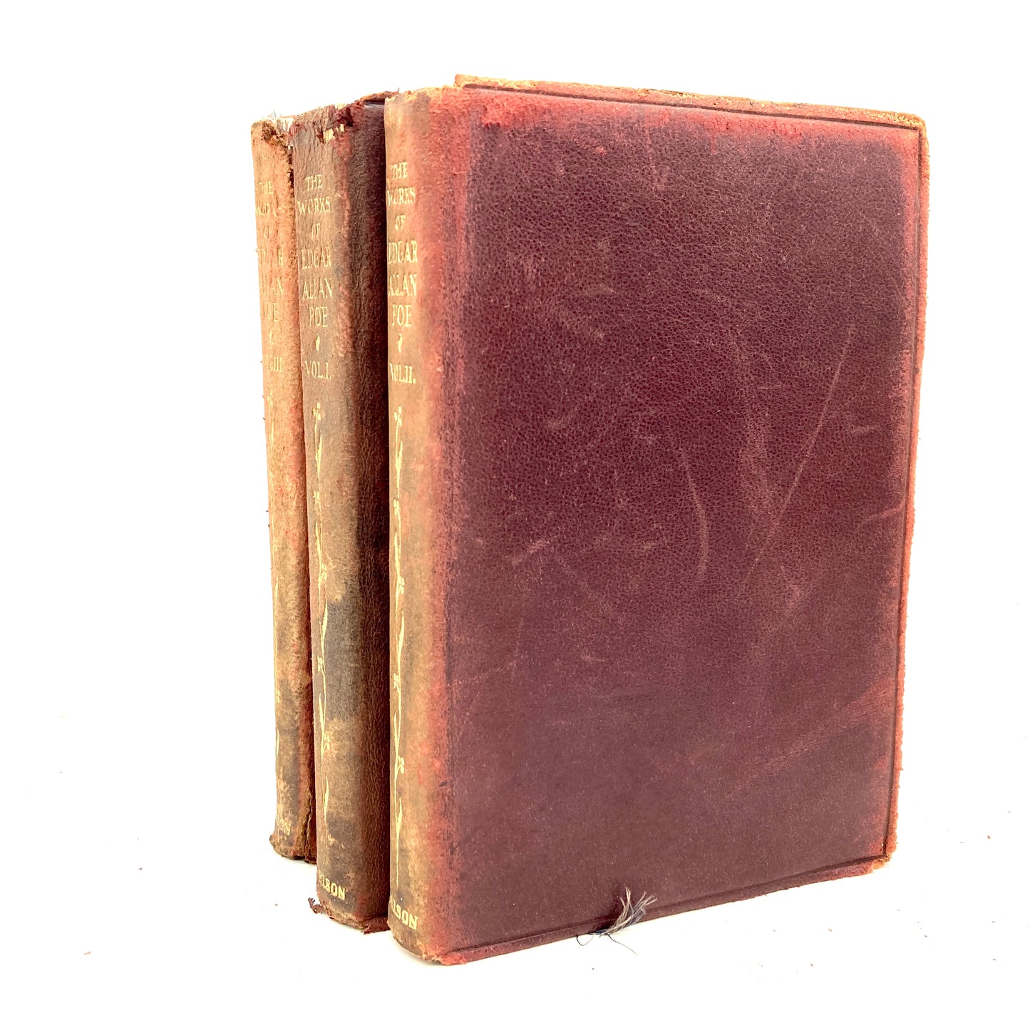 POE, Edgar Allan "The Works of Edgar Allan Poe" [Thomas Nelson, 1905] Red Leather