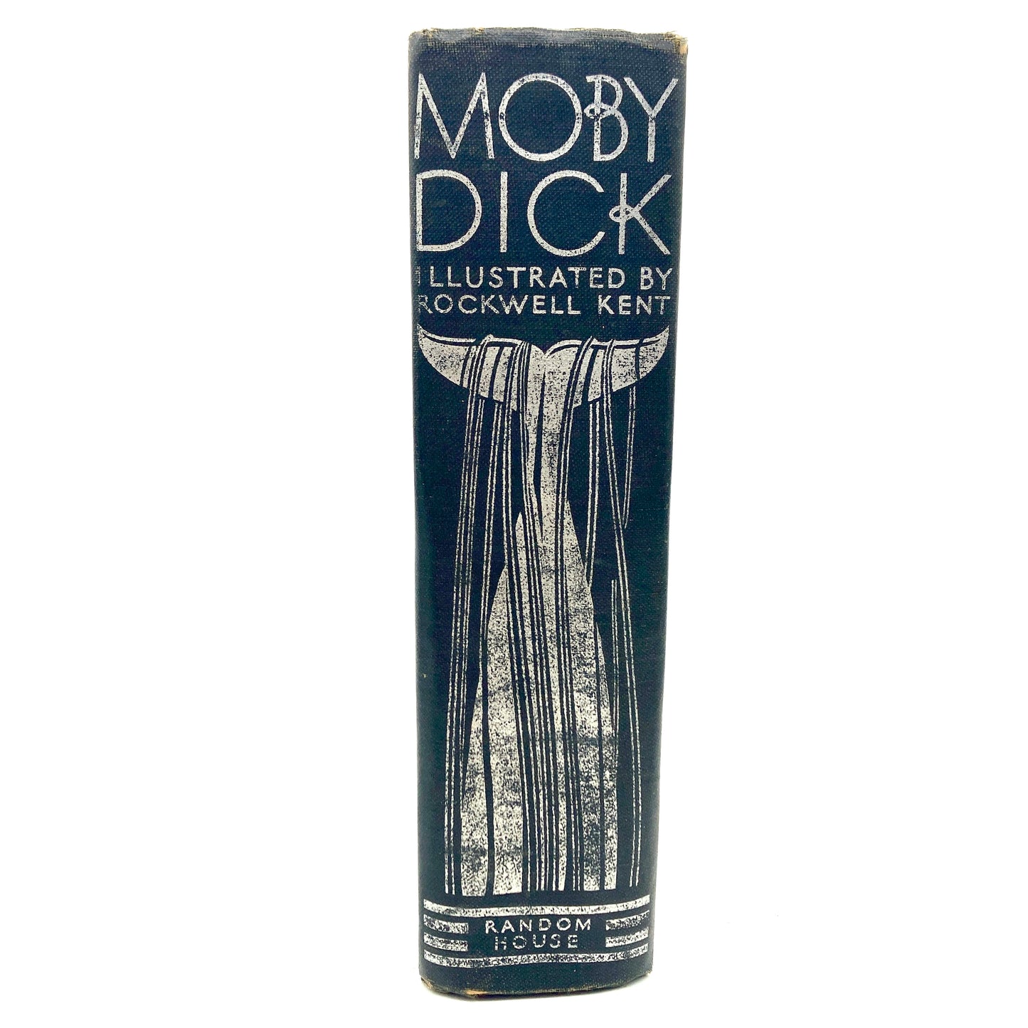 Book titled 'Moby Dick' illustrated by Rockwell Kent on a white background