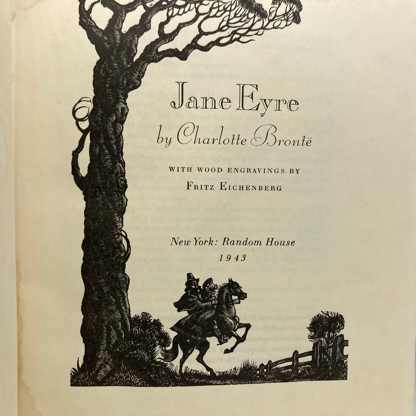 BRONTE, Charlotte/Emily "Jane Eyre"/"Wuthering Heights" [Random House, 1943]