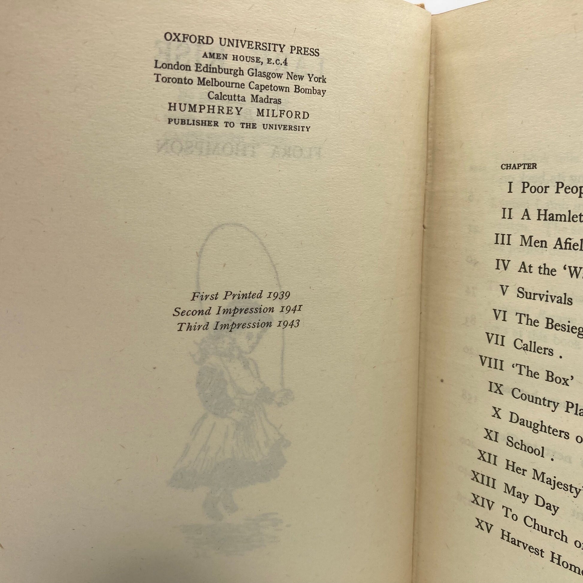 THOMPSON, Flora "Lark Rise" [Oxford University Press, 1943] 1st Edition/3rd Printing - Buzz Bookstore