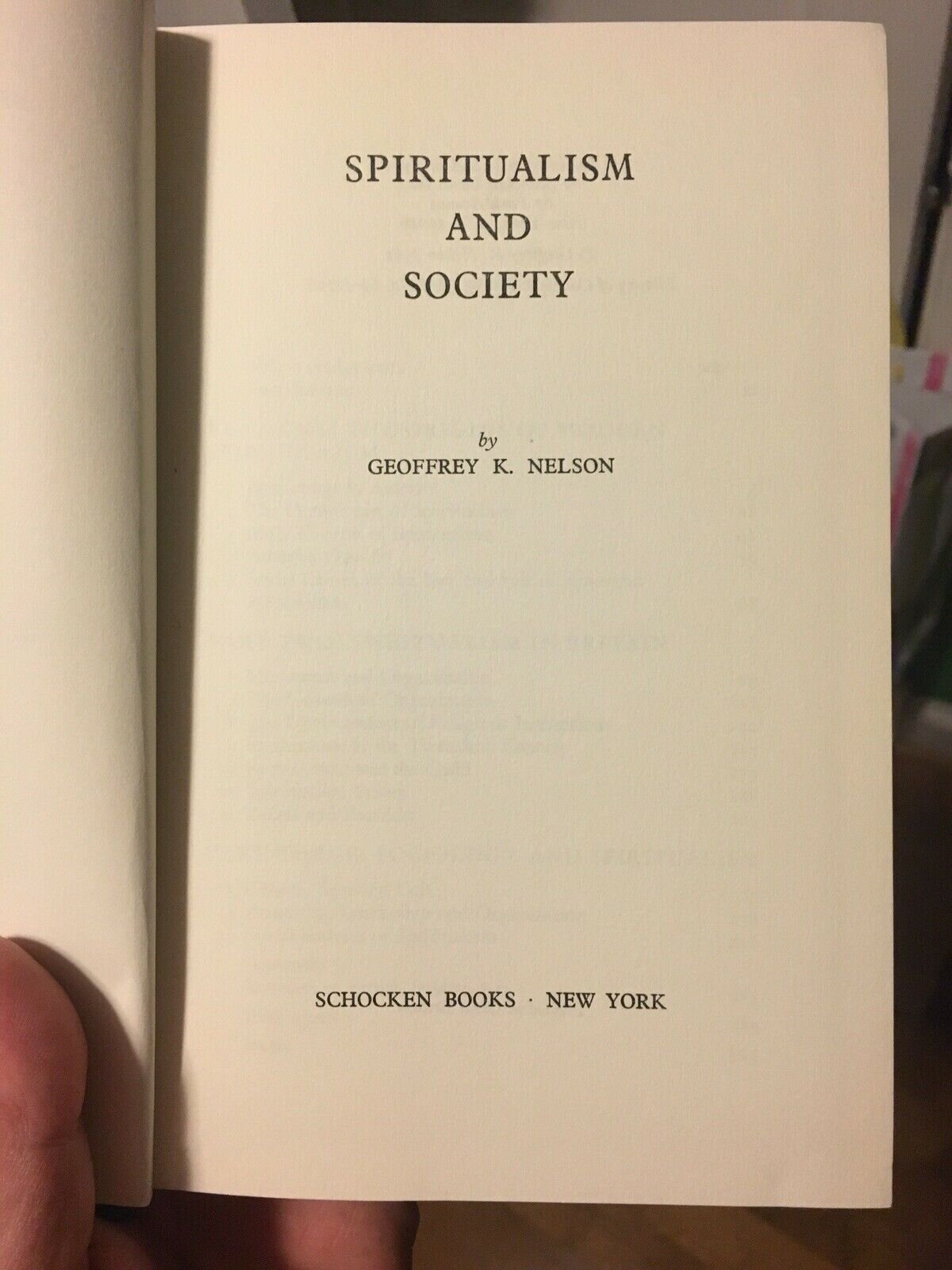 NELSON, Geoffrey K. "Spiritualism & Society" [Schocken Books, 1969] - Buzz Bookstore