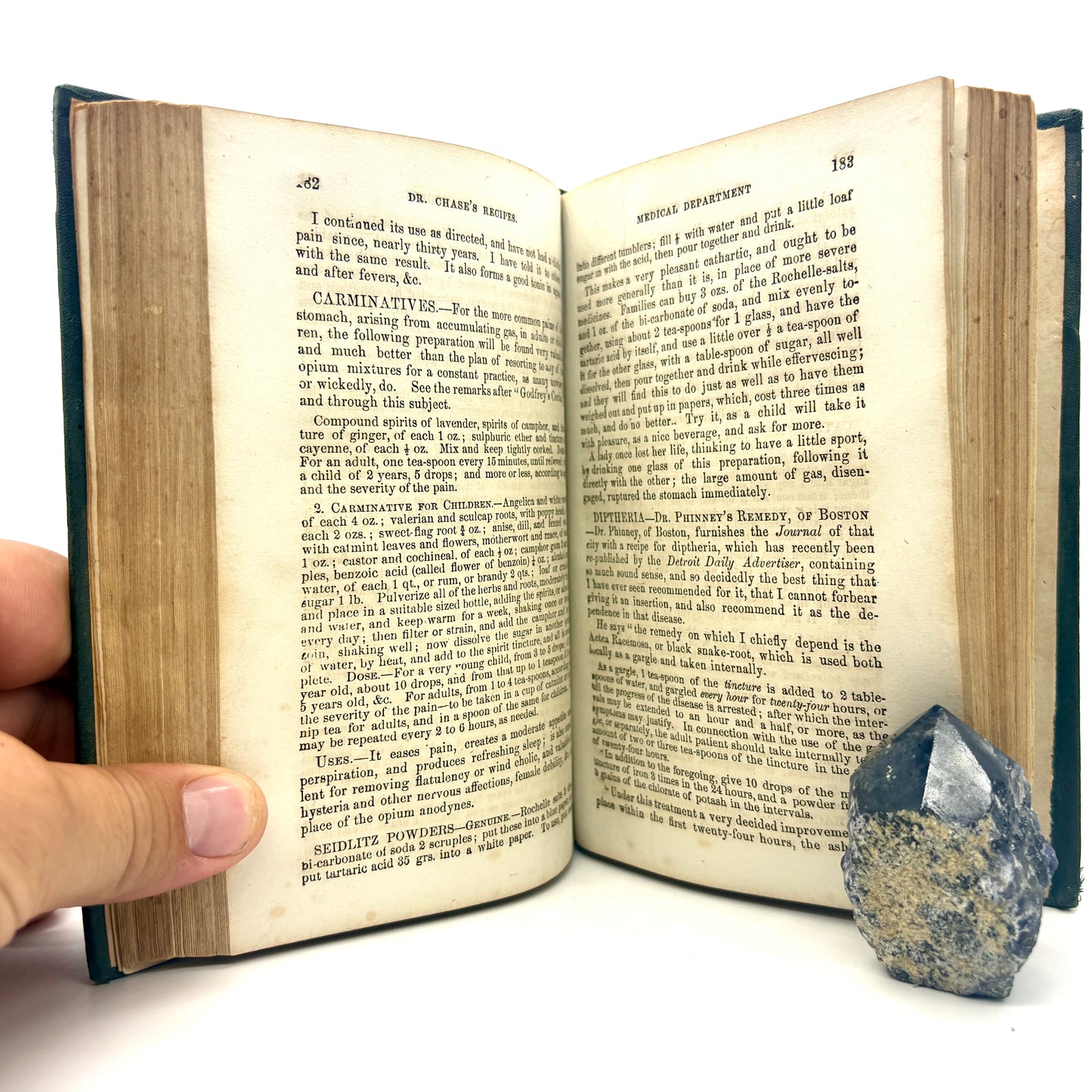CHASE, A.W. "Dr. Chase's Recipes" [Published by the Author, 1867] 800 Recipes