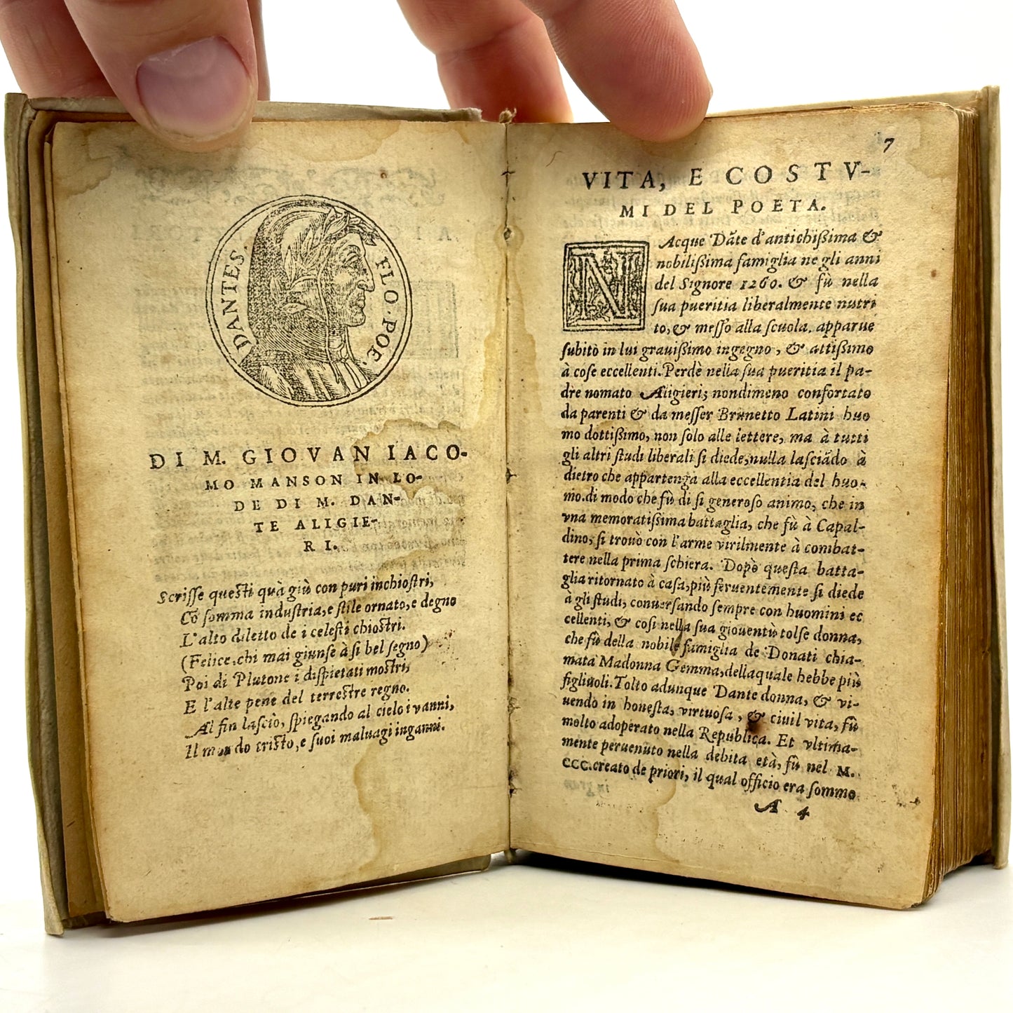 DANTE, Alighieri "Dante con nuove, et utili ispositioni" [Guglielmo Rouillio, 1575] Divine Comedy