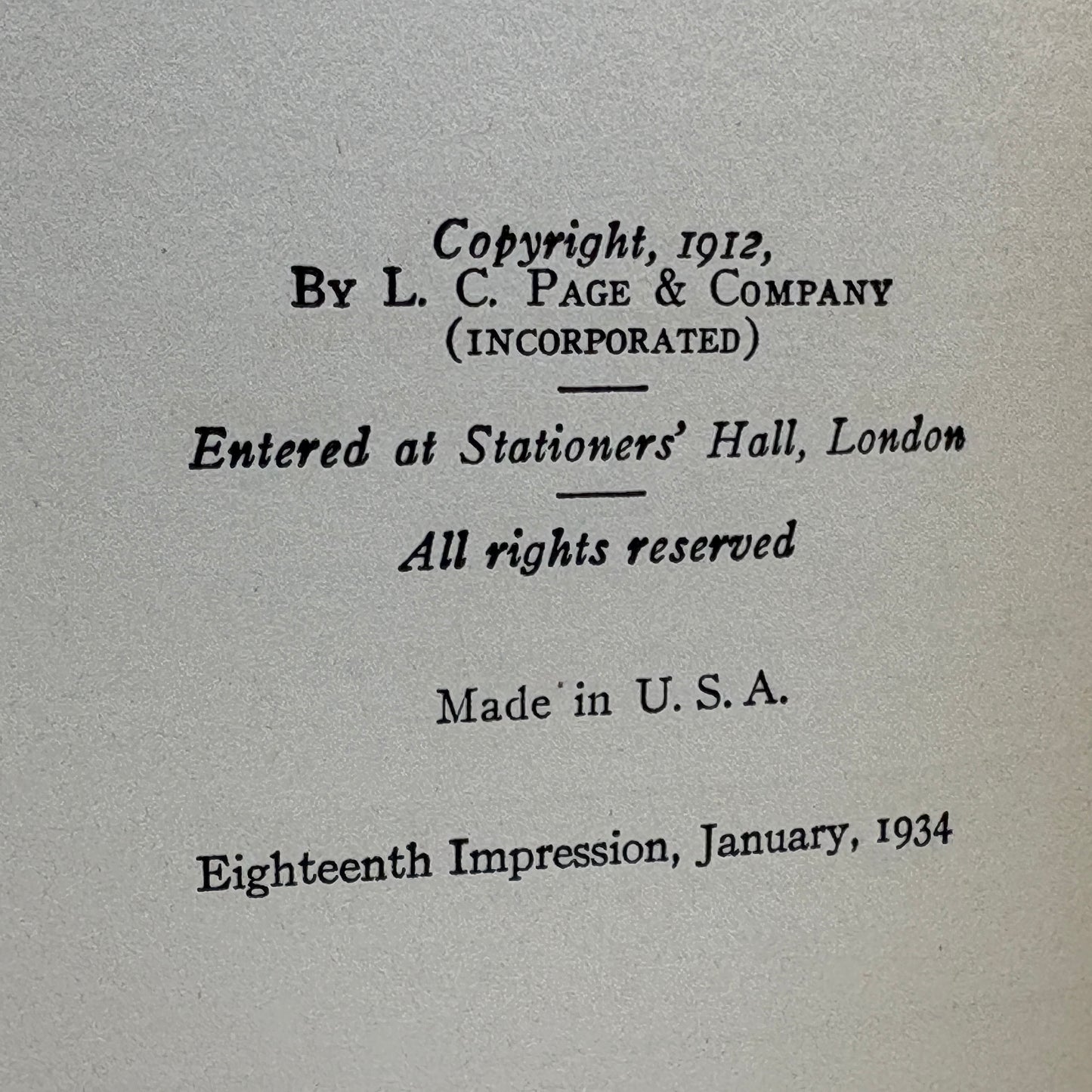 MONTGOMERY, L. M. “Chronicles of Avonlea” [L. C. Page & Company, 1934]