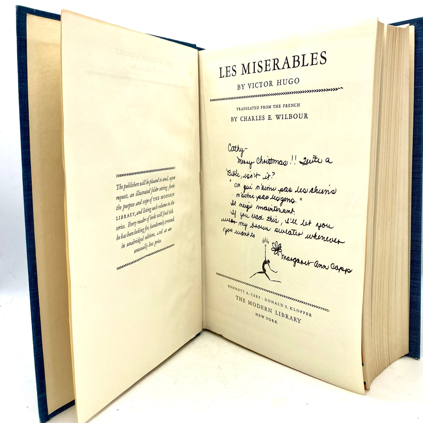 HUGO, Victor "Les Miserables" [Modern Library, c1940] Blue