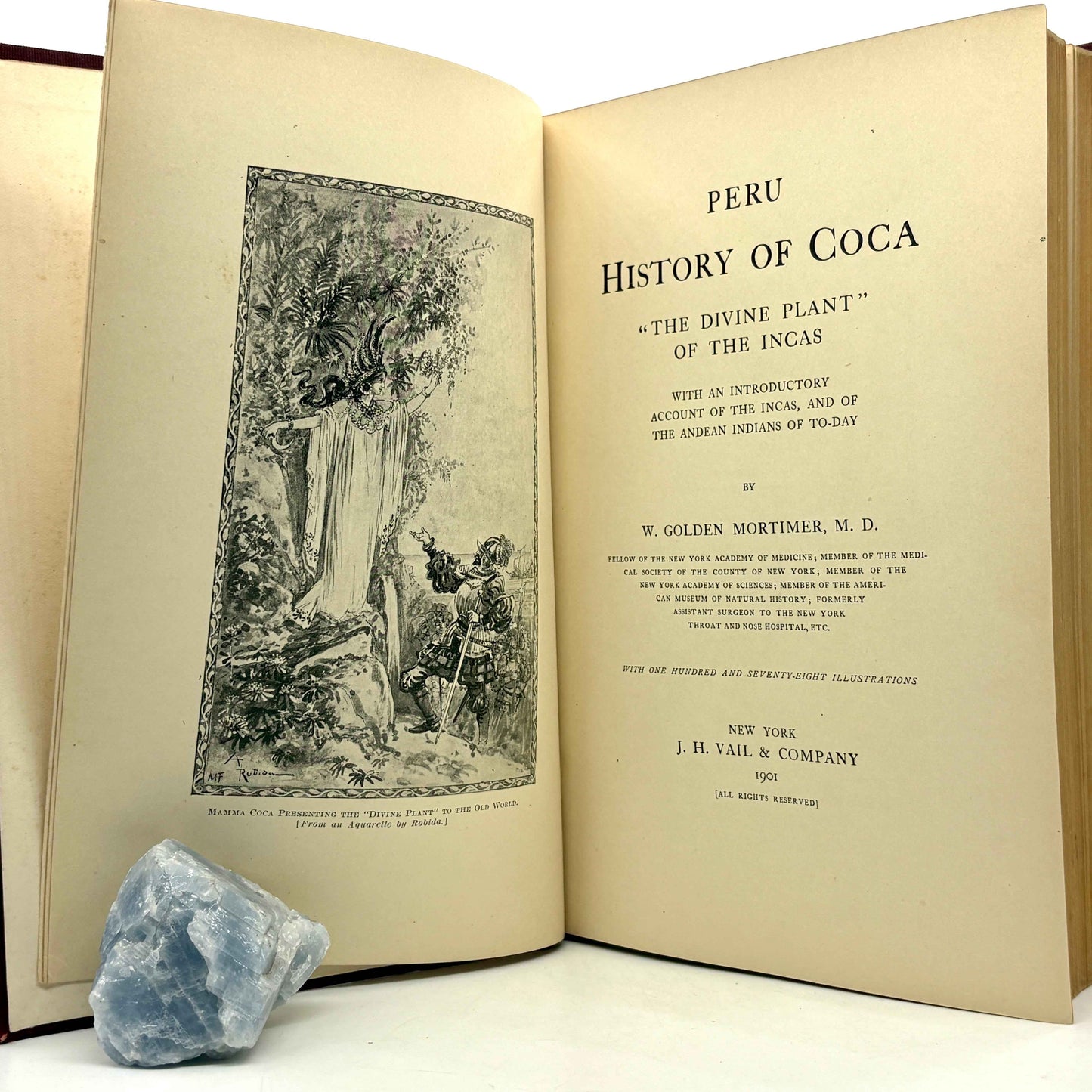 MORTIMER, W. Golden “Peru: History of Coca” [J. H. Vail & Co, 1901] Cocaine
