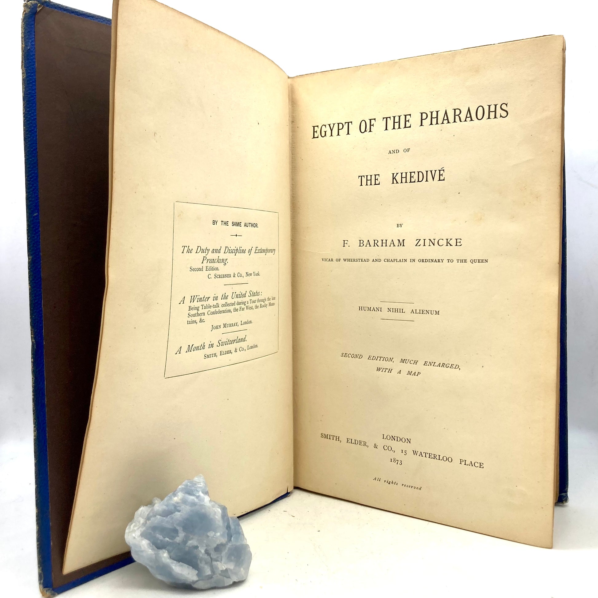 ZINCKE, F. Barham "Egypt of the Pharaohs and of the Kedive" [Smith, Elder & Co, 1873] - Buzz Bookstore