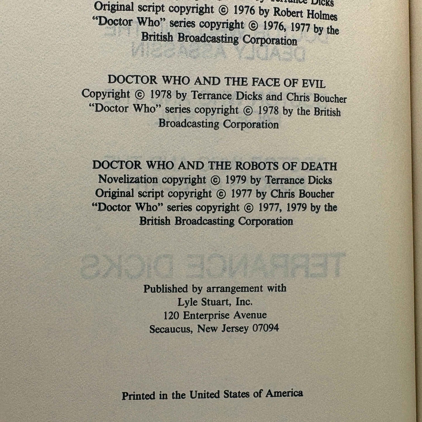 Dicks, Terrance “The Further Adventures of Doctor Who” [Nelson Doubleday, 1979]