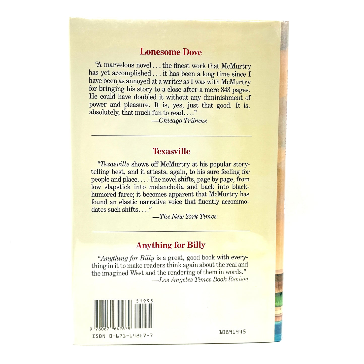 MCMURTRY, Larry "Some Can Whistle" [Simon & Schuster, 1989] Inscribed 1st Printing