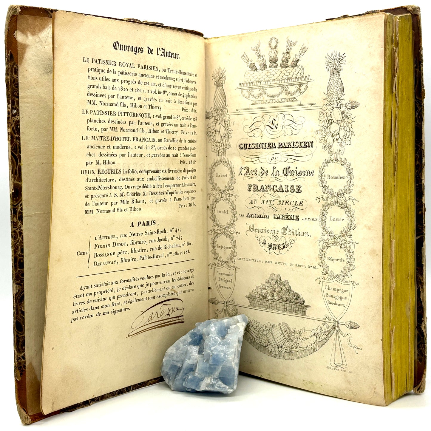 CARÊME, M.A. "Le Cuisinier Parisien, ou L'Art de la Cuisine Française" [1828] Signed