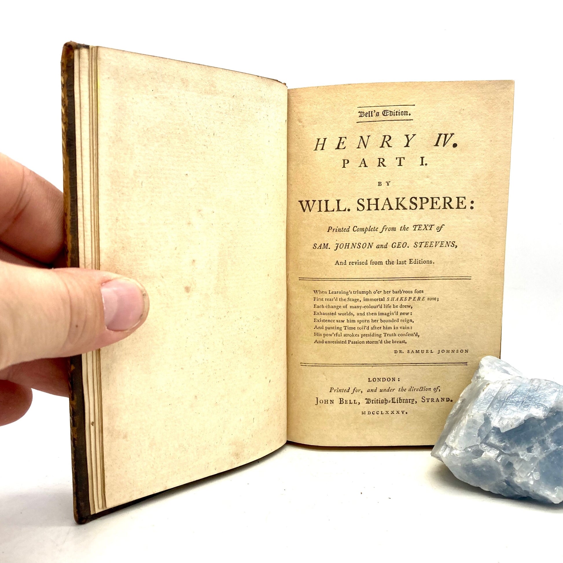 SHAKESPEARE, William "Henry IV, Part 1" [John Bell, 1785] - Buzz Bookstore
