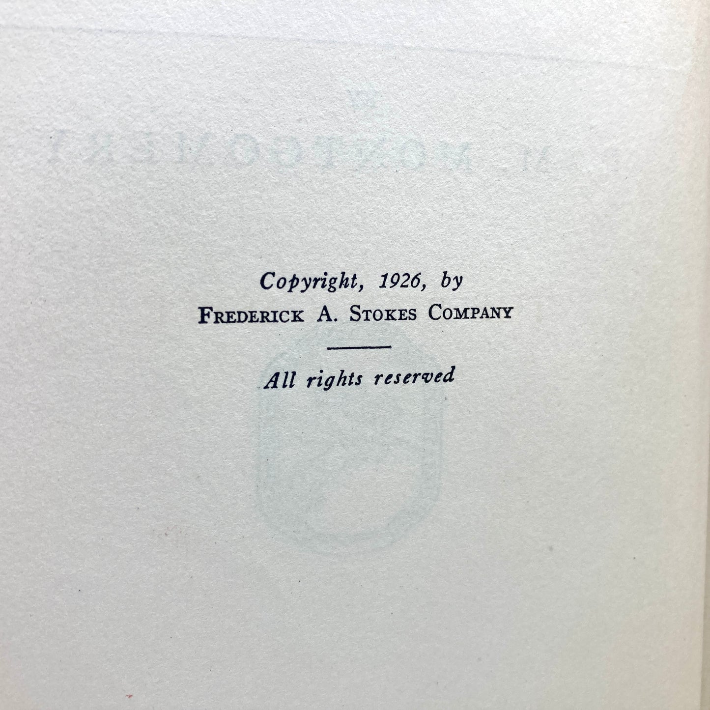 MONTGOMERY, L.M. "The Blue Castle" [Frederick A. Stokes, 1926] 1st Edition