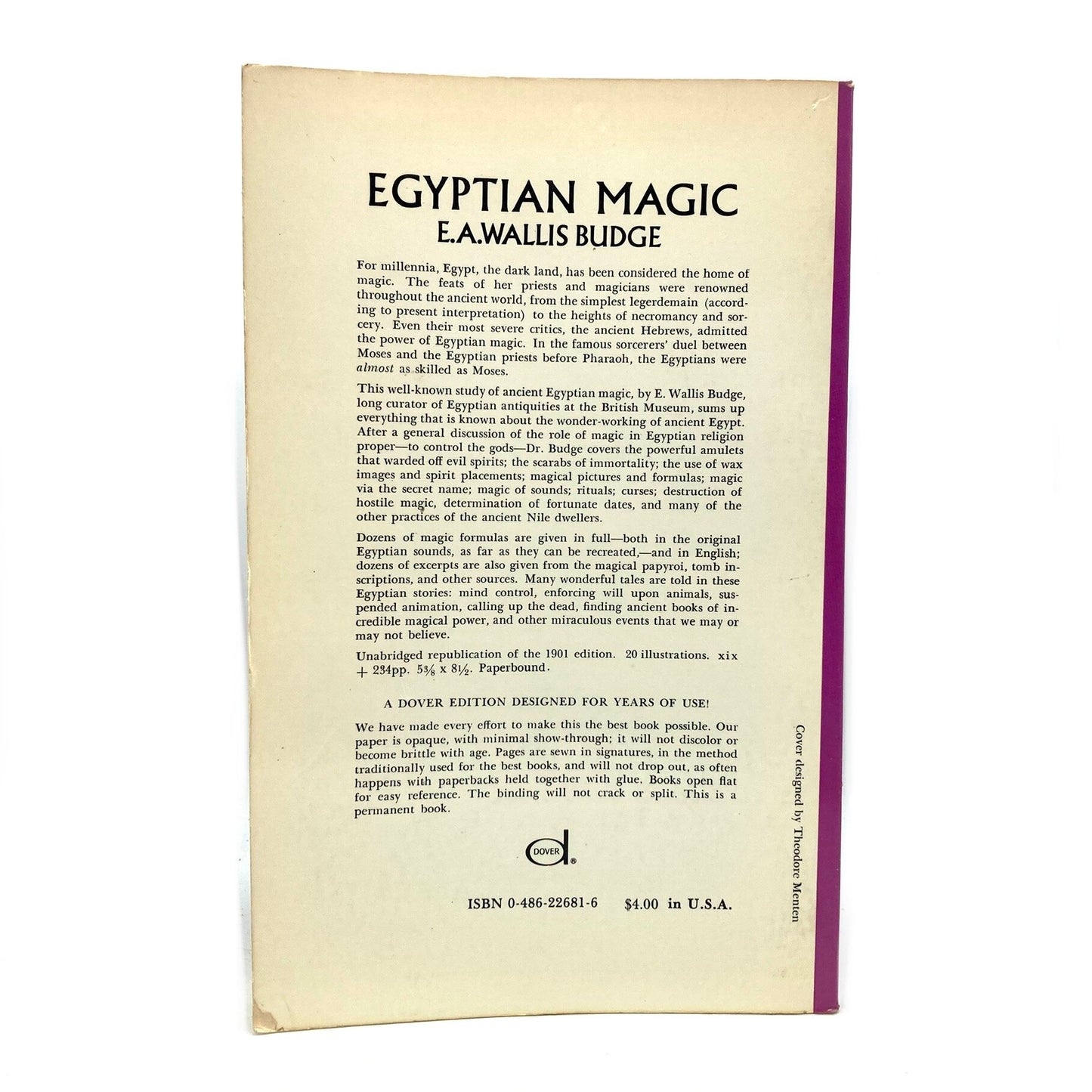 BUDGE, E.A. Wallis "Egyptian Magic" [Dover, 1971] - Buzz Bookstore