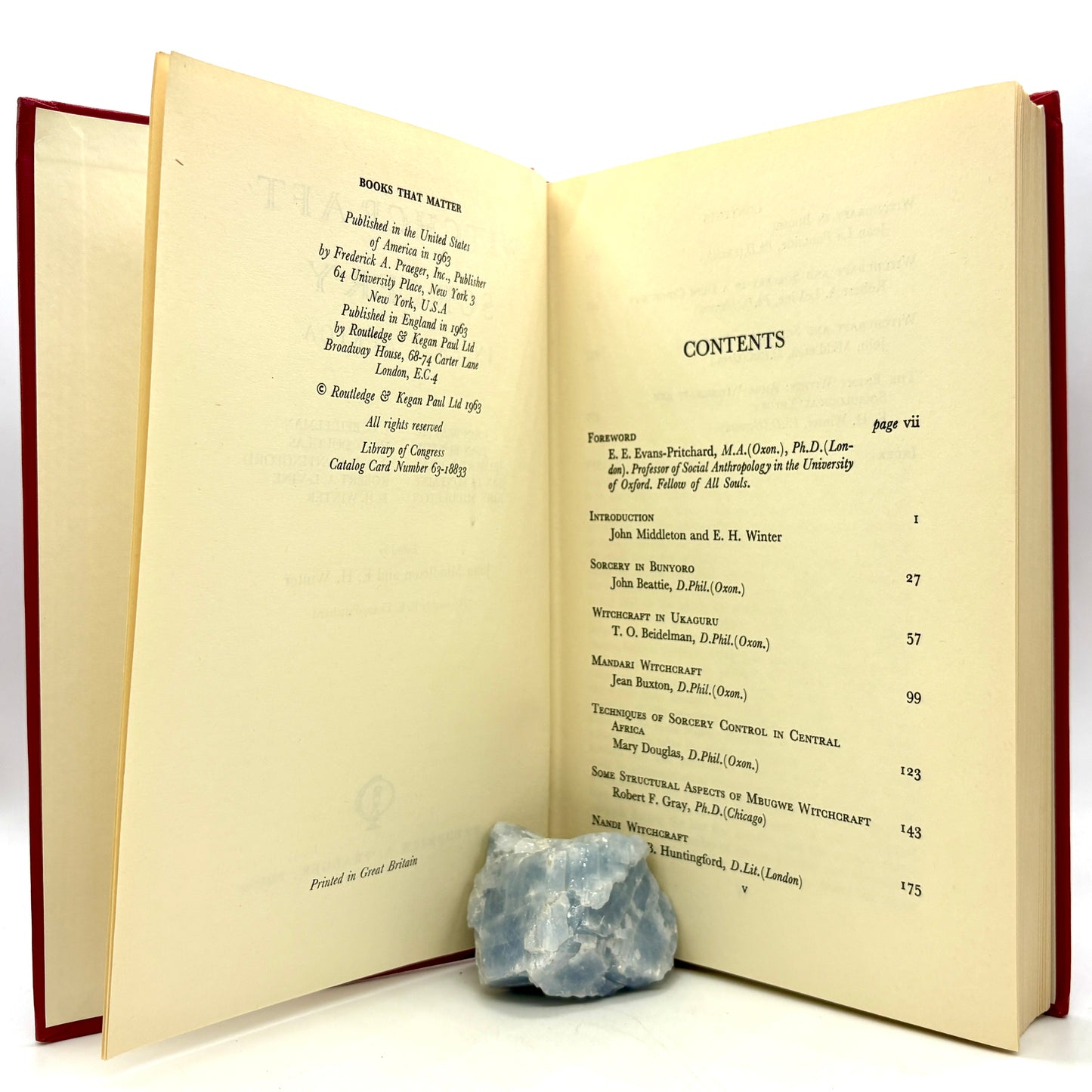 "Witchcraft and Sorcery in East Africa" [Frederick A. Praeger, 1963] 1st Edition