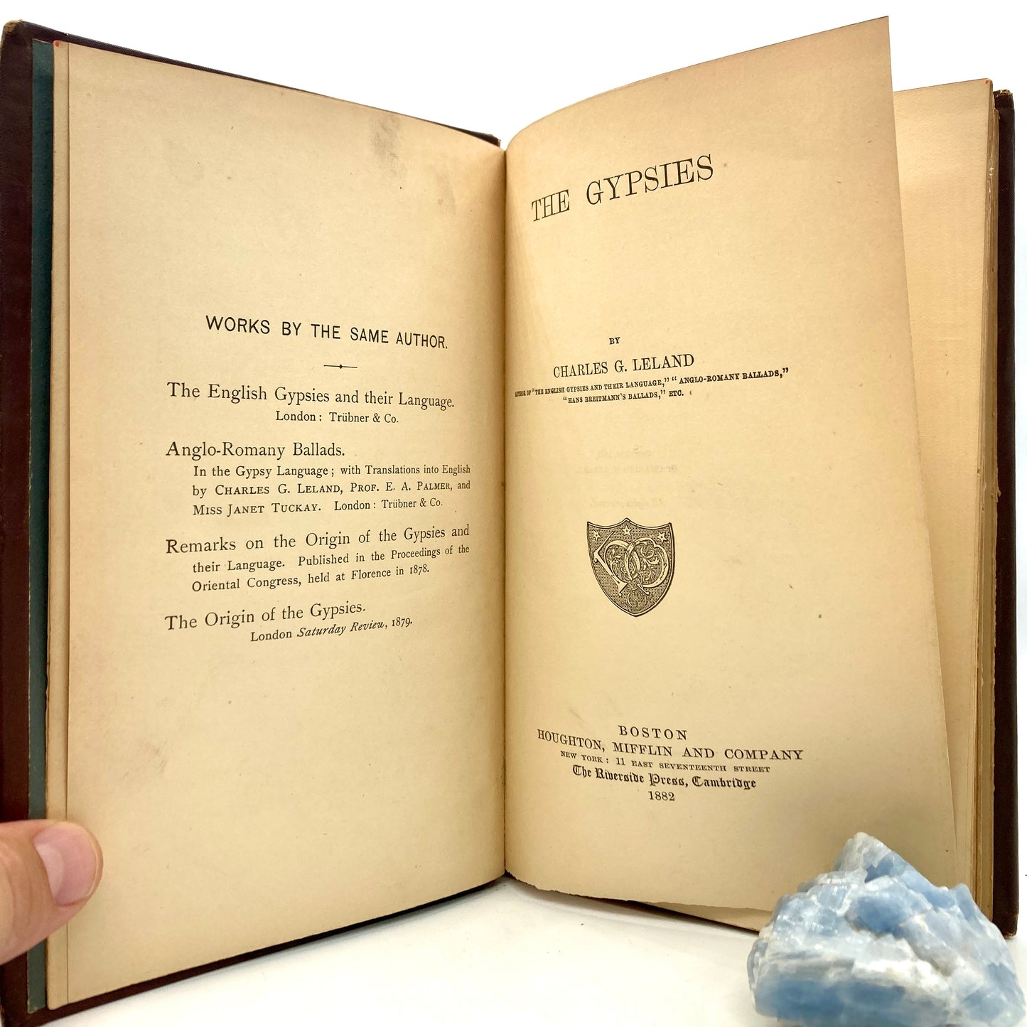 LELAND, Charles G. "The Gypsies" [Houghton, Mifflin, 1882] 1st Edition