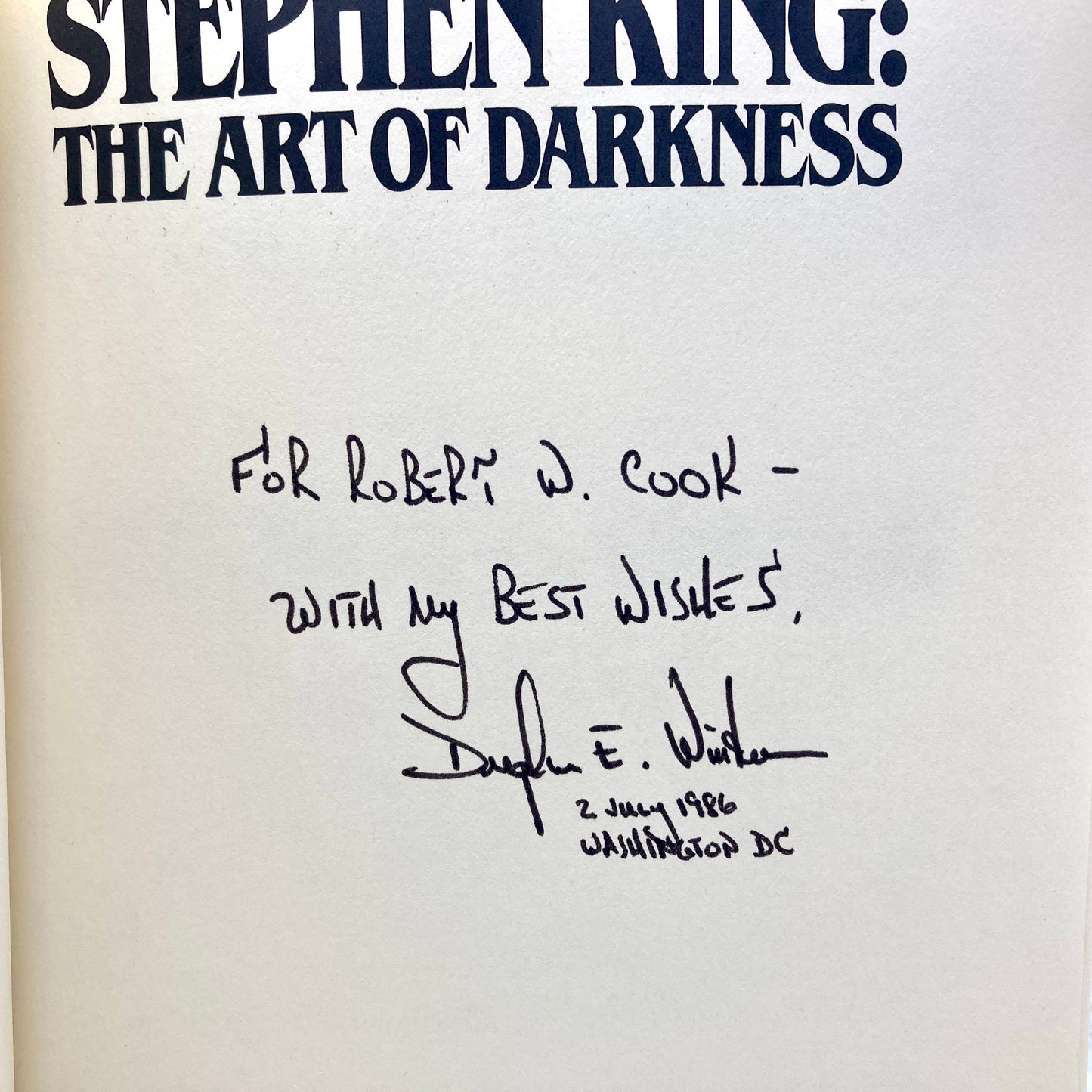 WINTER, Douglas E. "Stephen King: The Art of Darkness" [New American Library, 1984] Signed