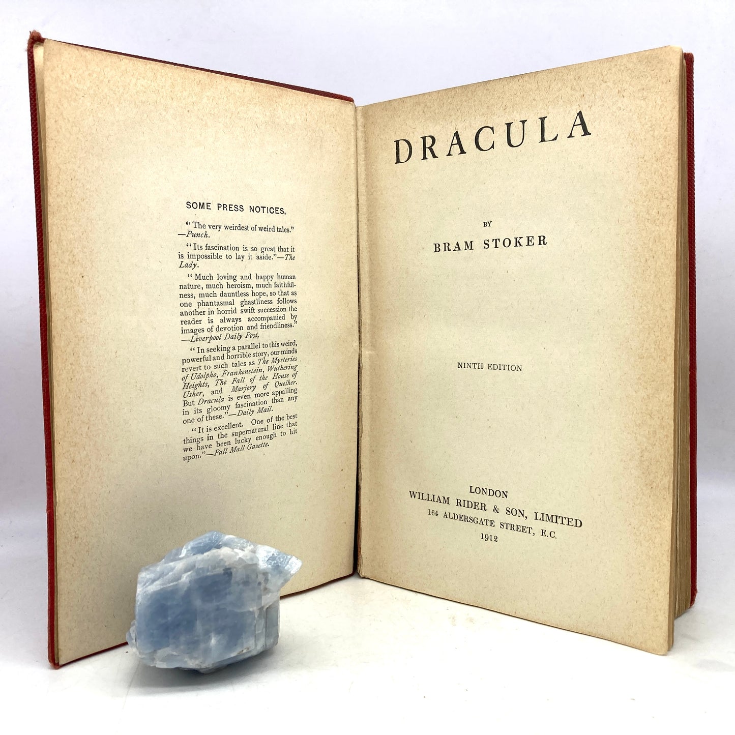 STOKER, Bram "Dracula" [Rider & Co, 1912] 9th Edition