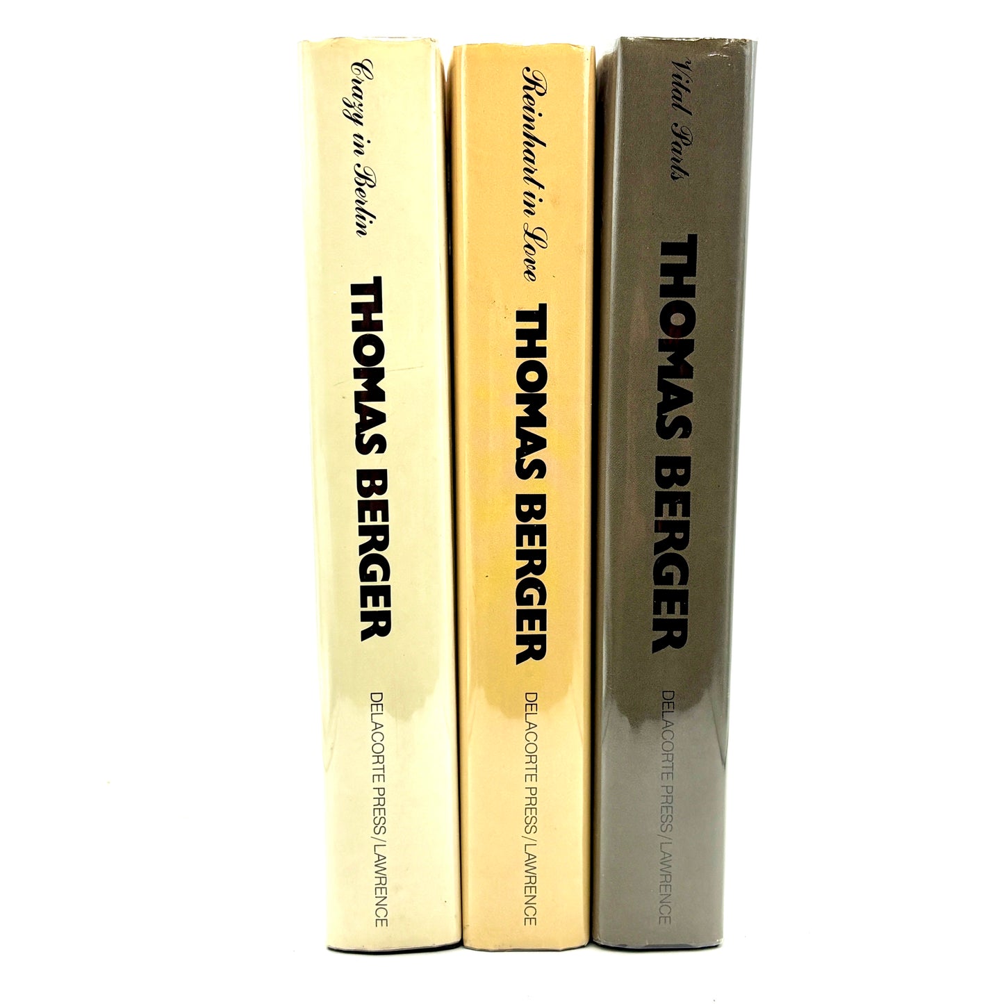 BERGER, Thomas “Crazy in Berlin”/“Reinhart in Love”/“Vital Parts” [Delacorte, 1982]