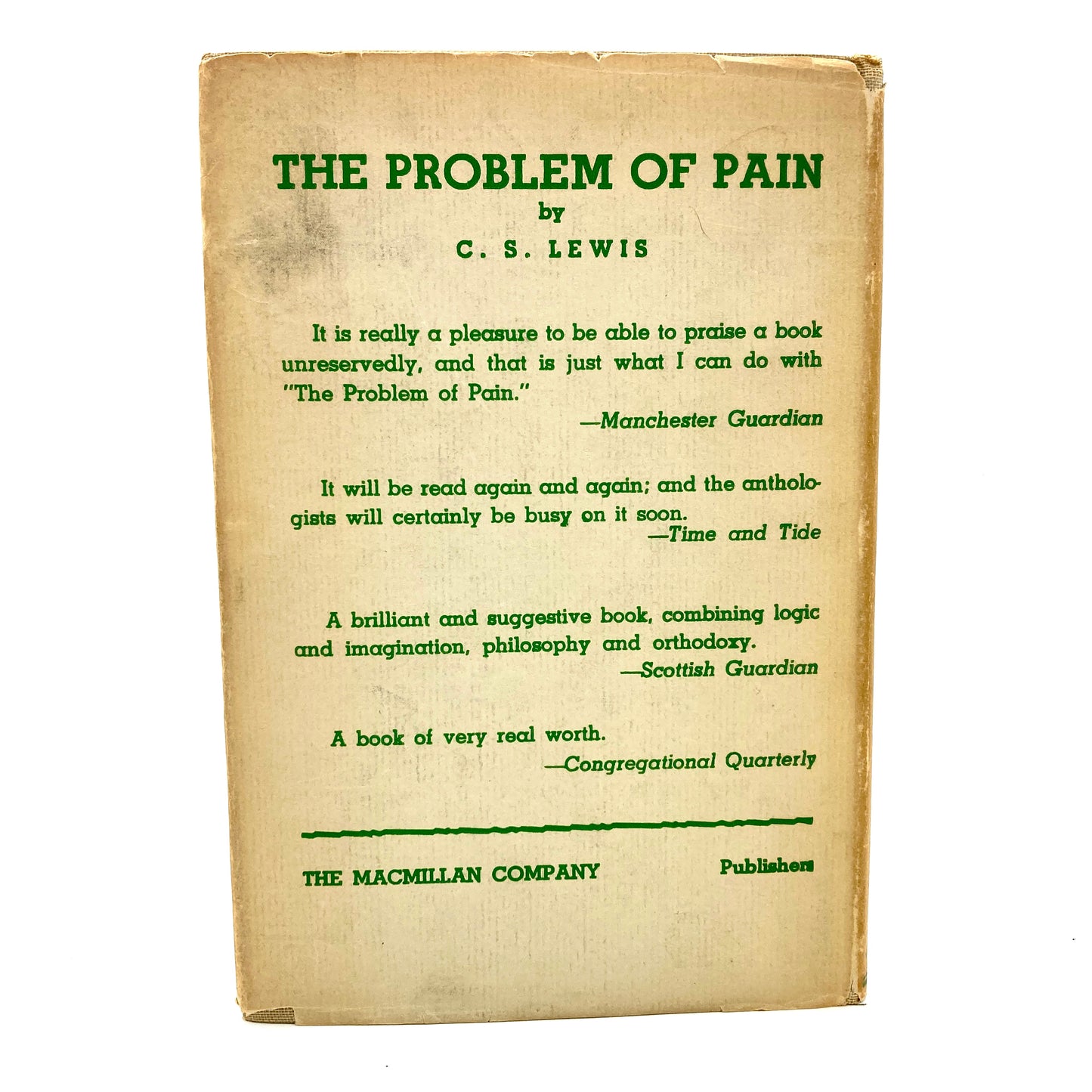 LEWIS, C.S. "The Problem of Pain" [Macmillan, 1953] 10th Printing