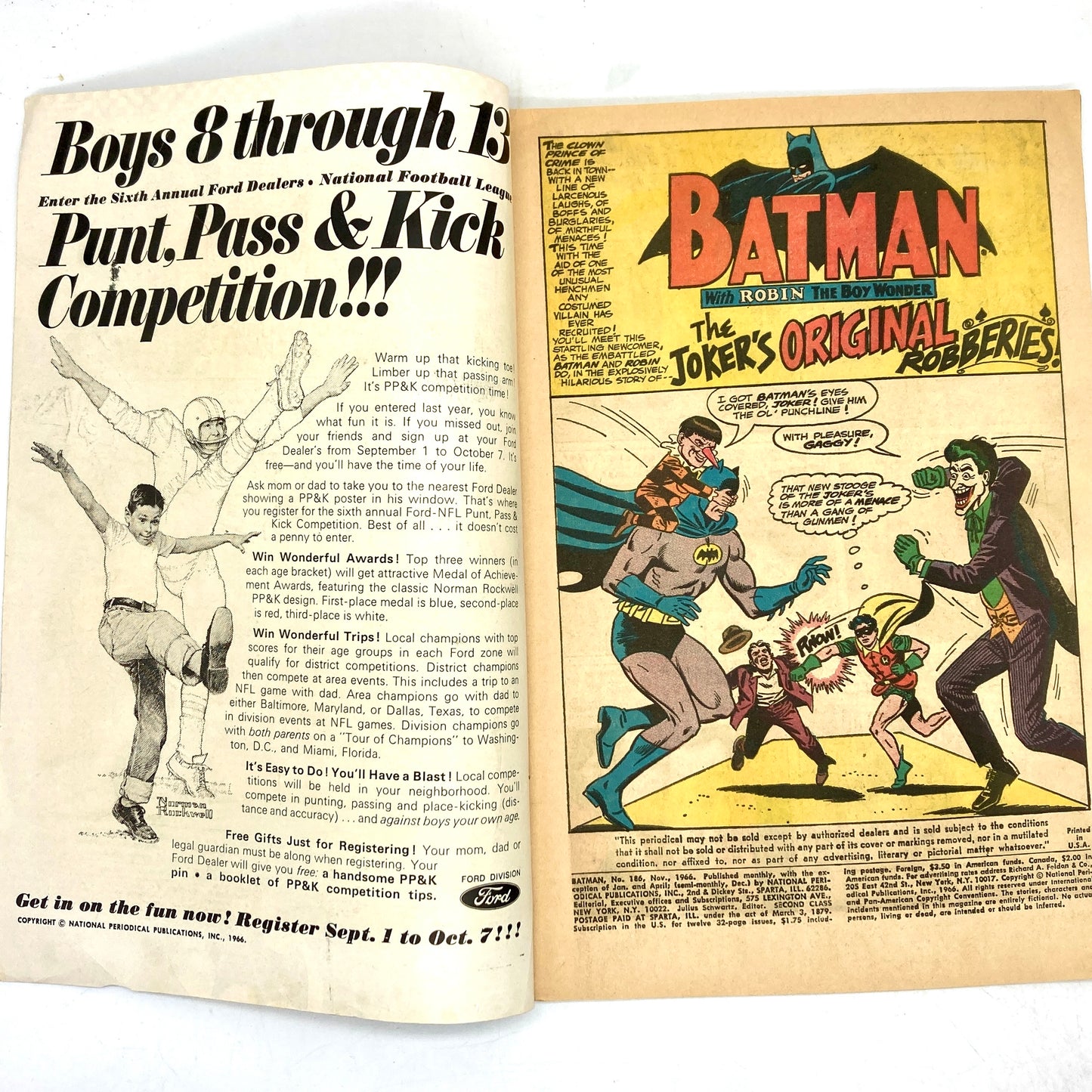 "The Joker's Original Robberies" [DC Comics, November 1966] Batman #186