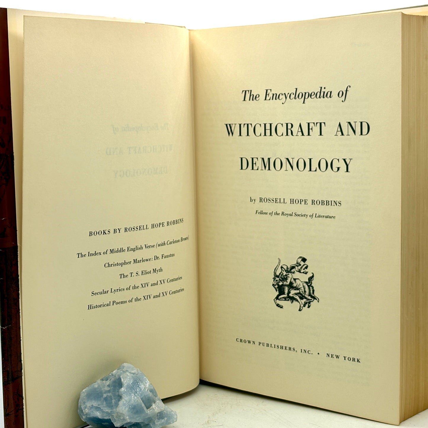 ROBBINS, Rossell Hope “The Encyclopedia of Witchcraft & Demonology” [Crown, 1966]