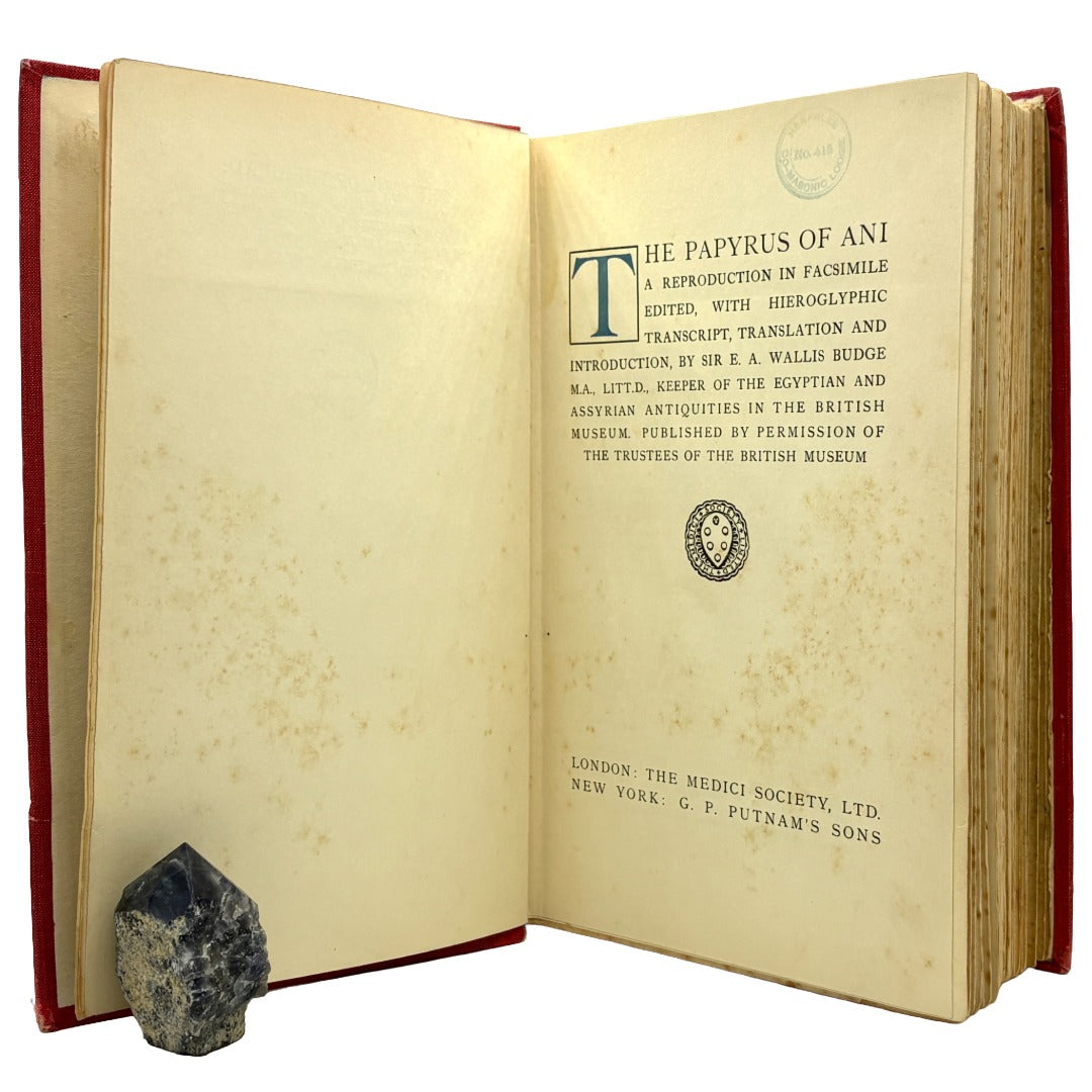 BUDGE, E. A. Wallis "The Book of the Dead: The Papyrus of Ani" [Medici Society, 1913]