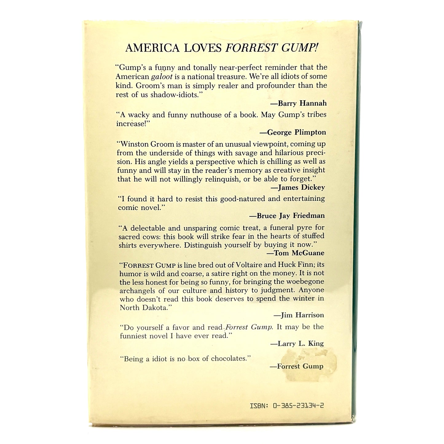 GROOM, Winston “Forrest Gump” [Doubleday, 1986] 1st Edition