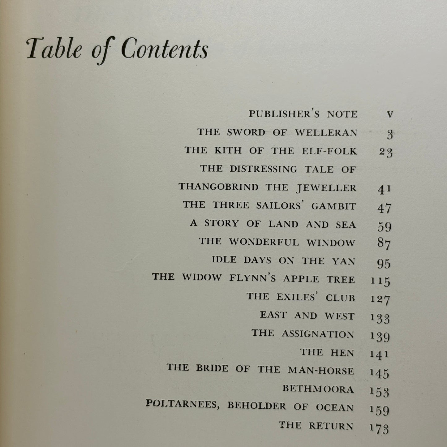 Dunsany, Lord "The Sword of Welleran" [The Devin-Adair Company, 1954]