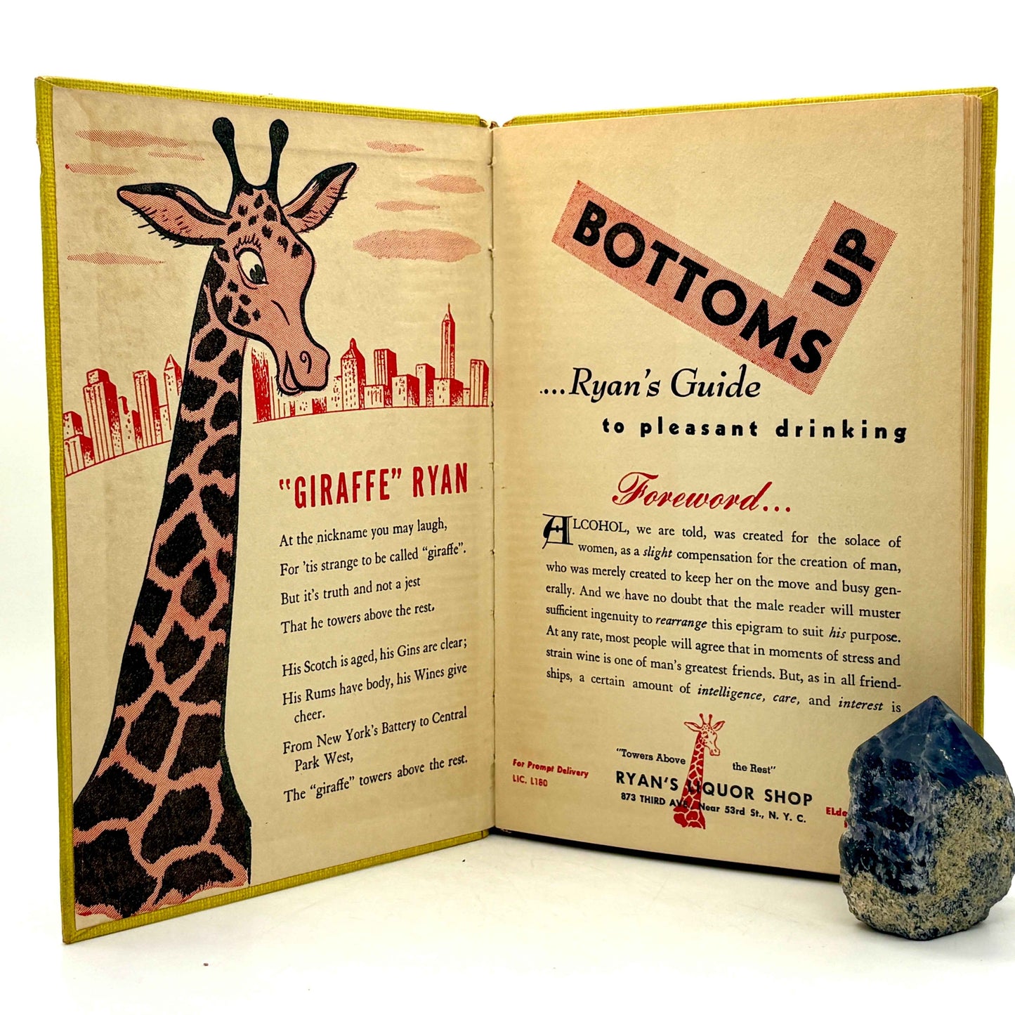 "Bottoms Up: Ryan’s Guide to Pleasant Drinking" [Ryan’s Liquor Shop, n.d.]/c1940s