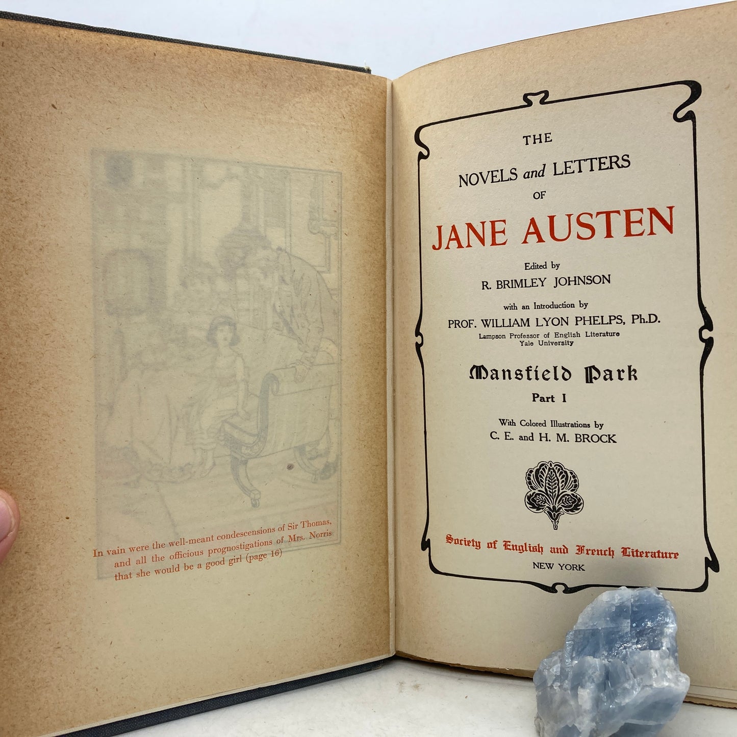 AUSTEN, Jane "Mansfield Park" [Society of English & French Literature, n.d./1906]