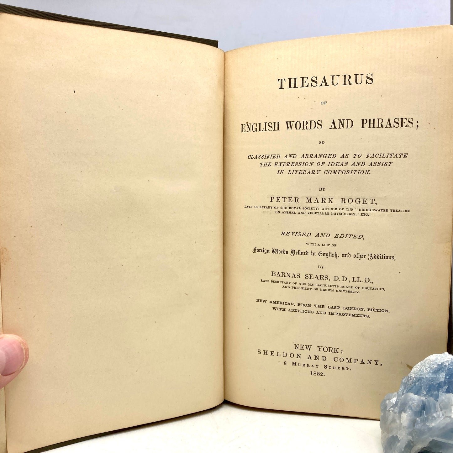 ROGET, Peter Mark "Roget's Thesaurus of English Words" [Sheldon & Company, 1882]