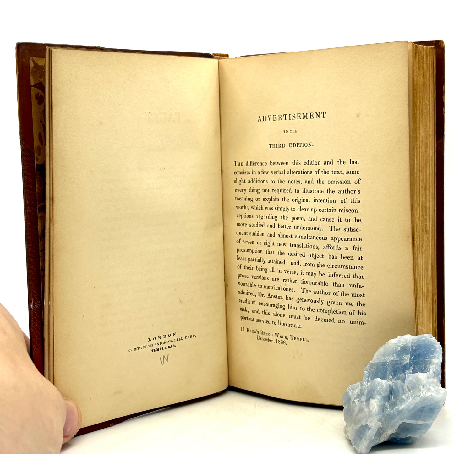 GOETHE, Johann Wolfgang von. “Faust: A Dramatic Poem.” [Edward Moxon, 1838]