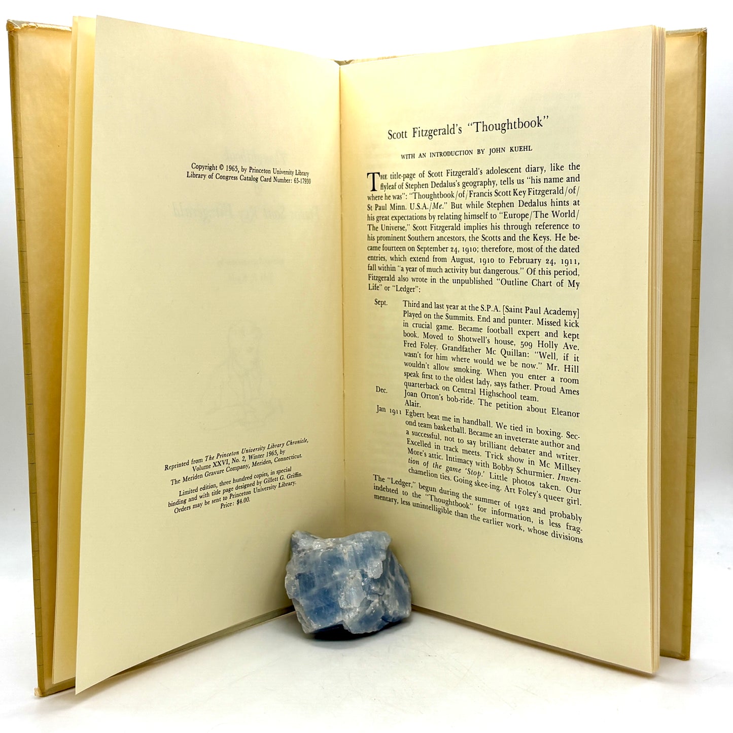 “Thoughtbook of Francis Scott Key Fitzgerald” [Princeton University Library, 1965]