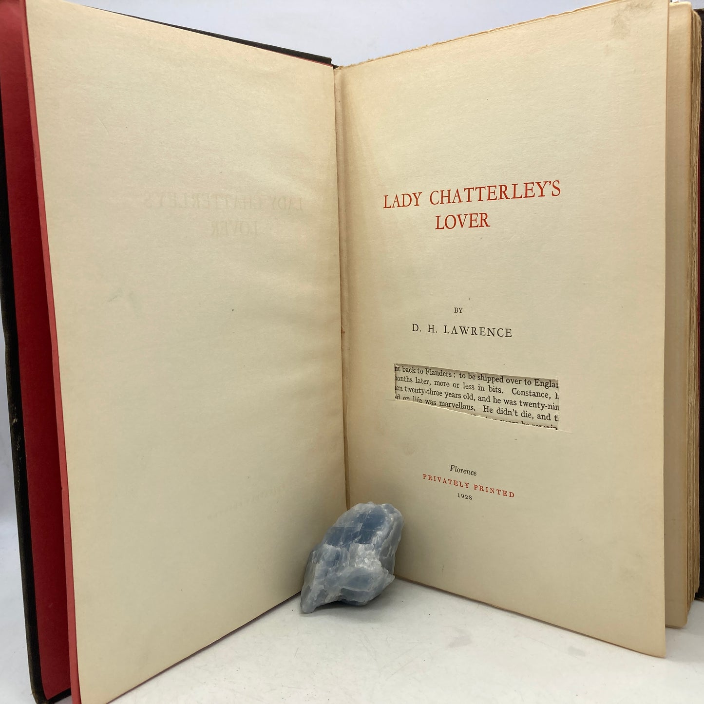 LAWRENCE, D.H. "Lady Chatterly's Lover" [Privately Printed, 1928] Pirated Edition