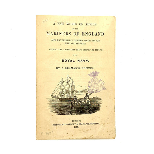 BAKER, Samuel "A Few Words of Advice to the Mariners of England" [Bradbury & Evans, 1854]