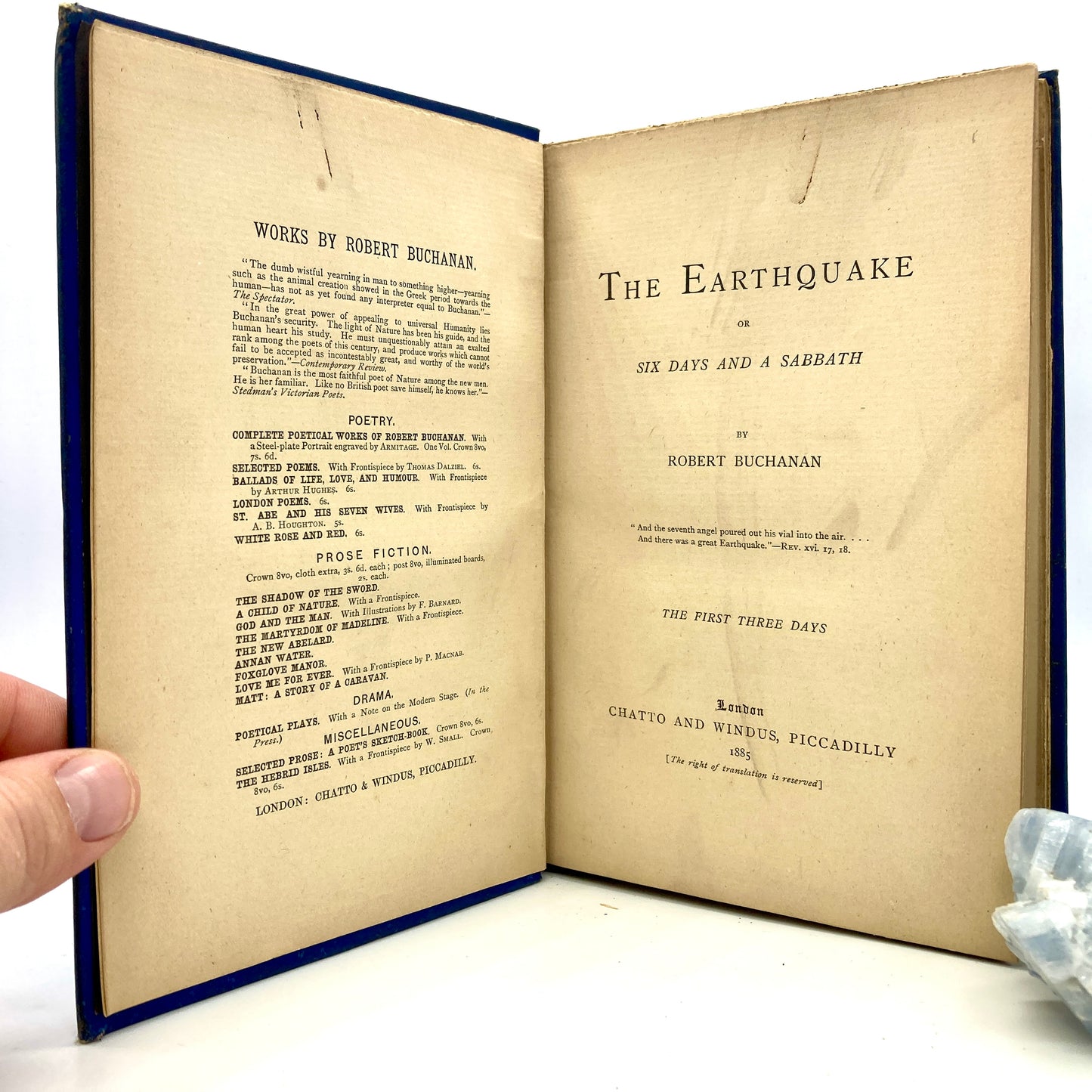 BUCHANAN, Robert "The Earthquake, or Six Days and a Sabbath" [Chatto & Windus, 1885] Signed Letter