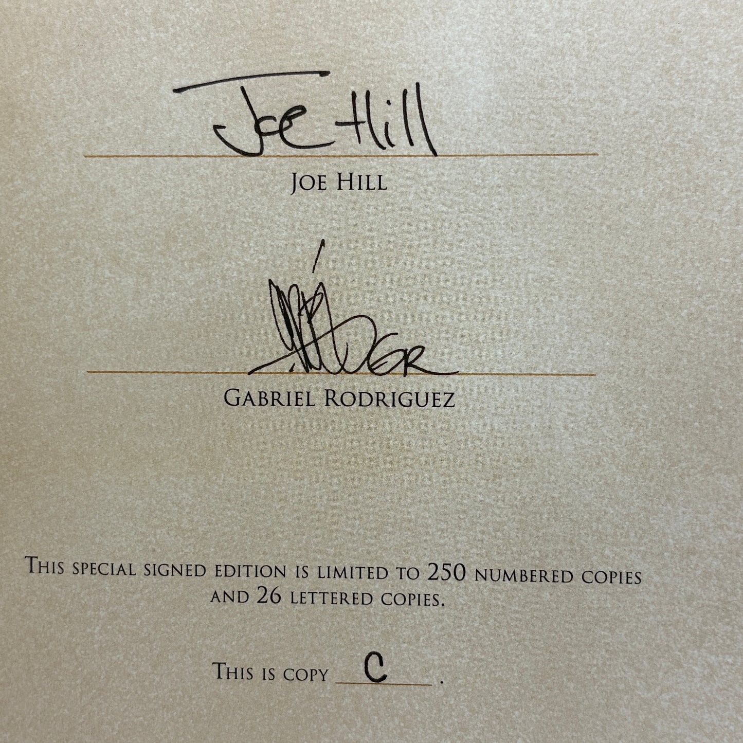 HILL, Joe “Locke & Key: Head Games” [Subterranean Press, 2010] Signed/Lettered "C"