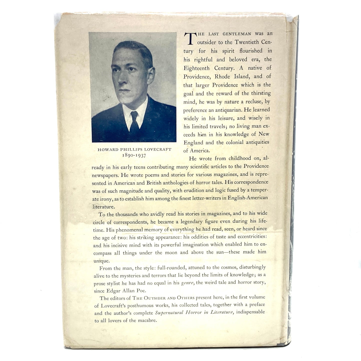 LOVECRAFT, H.P. "The Outsider and Others" [Arkham House, 1939]