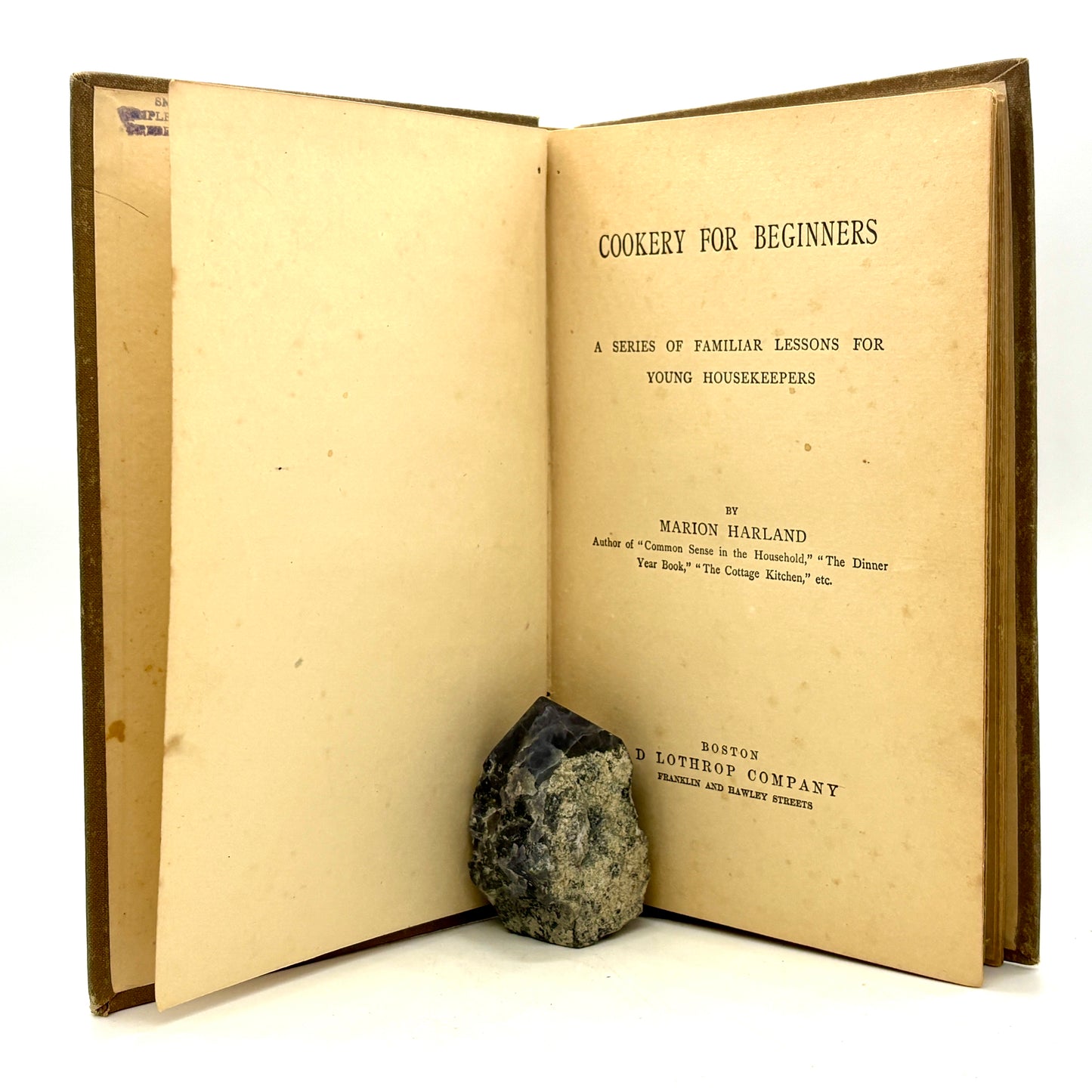 HARLAND, Marion "Cookery for Beginners" [D. Lothrop, 1884]