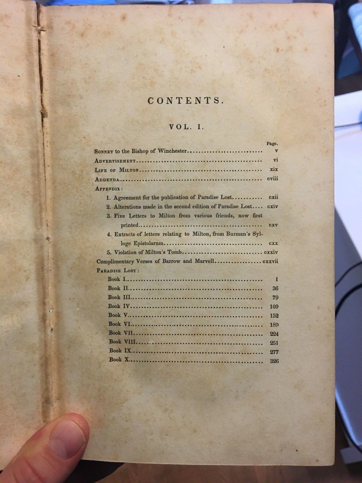 MILTON, John "The Poetical Works Of John Milton" [Hilliard, Gray & Co, 1834] - Buzz Bookstore