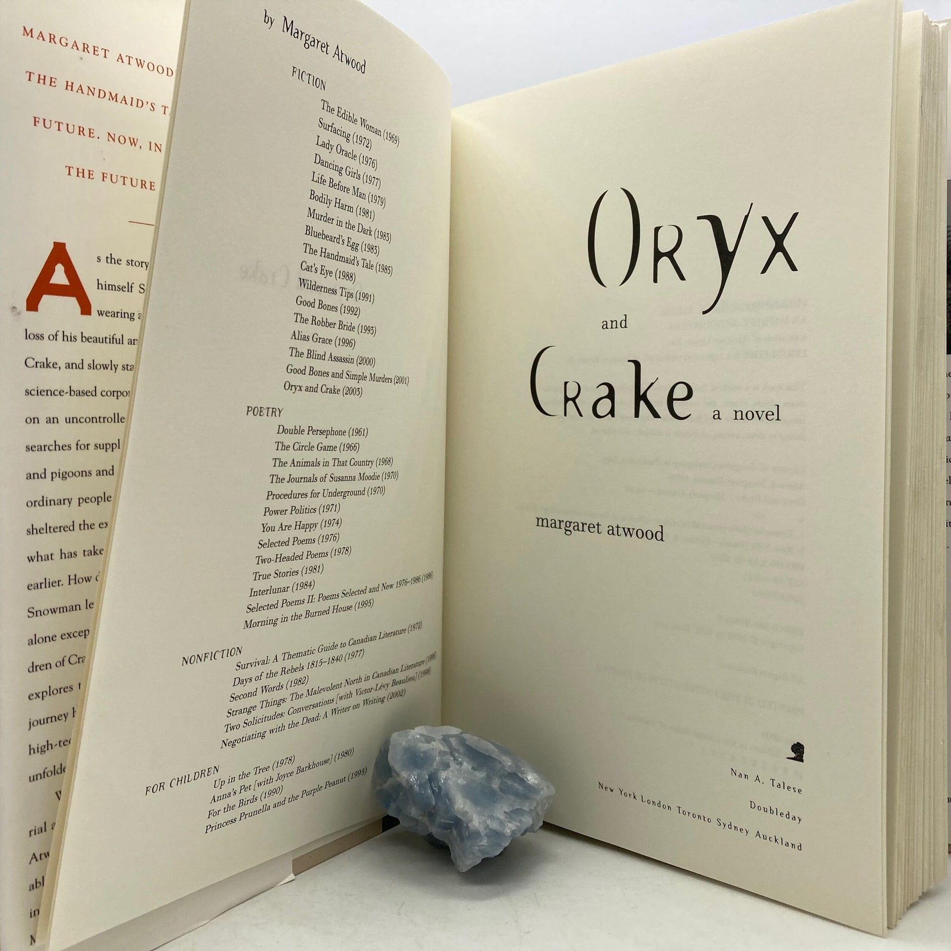 ATWOOD, Margaret "Oryx and Crake" [Doubleday, 2003] 1st Edition - Buzz Bookstore