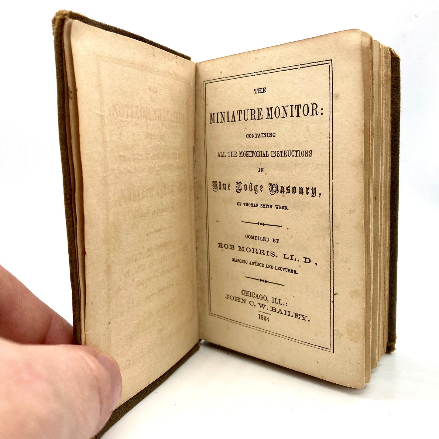 MORRIS, Rob "The Miniature Monitor" [John C.W. Bailey, 1864] Freemasonry