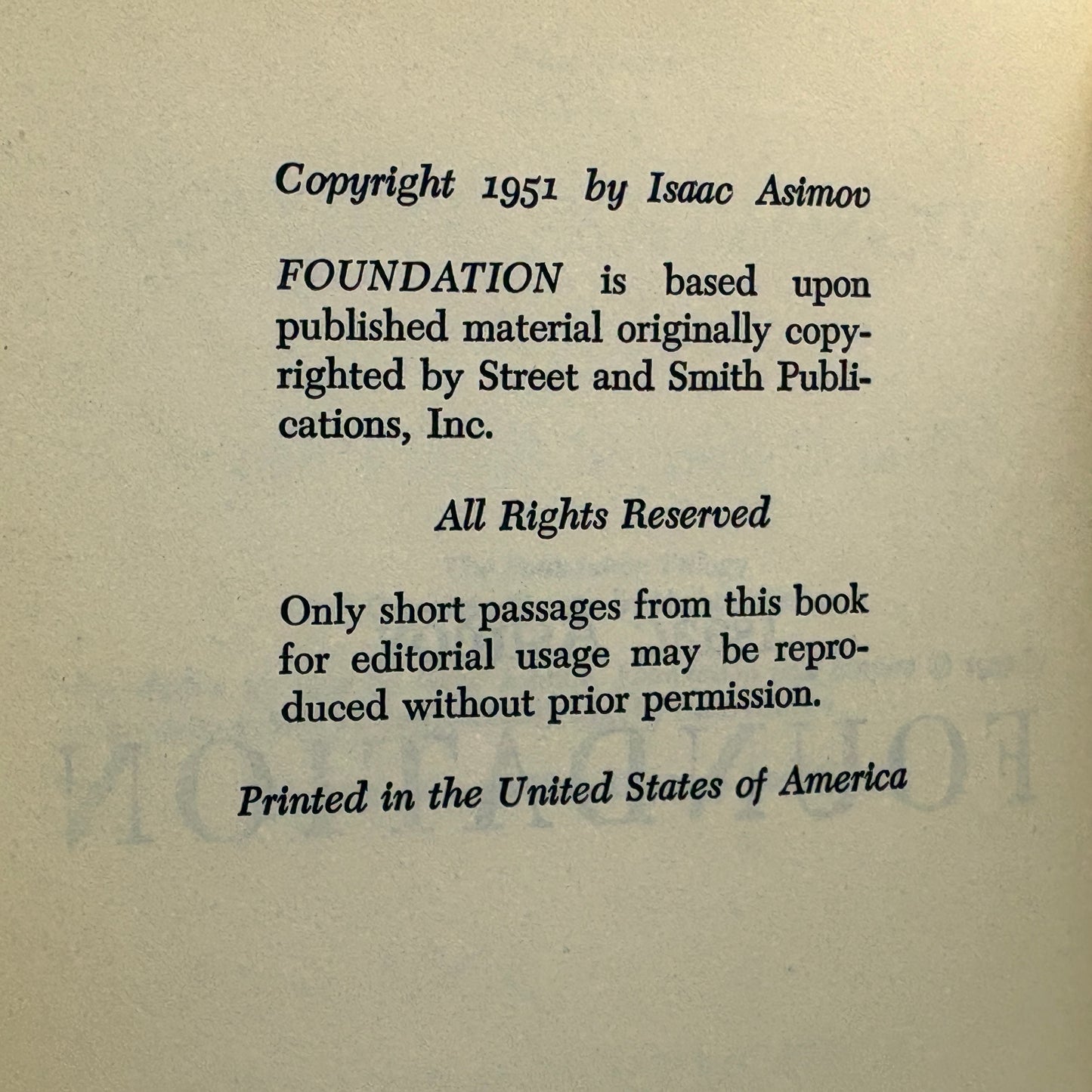 ASIMOV, Isaac “The Foundation Trilogy” [Doubleday, 1982]