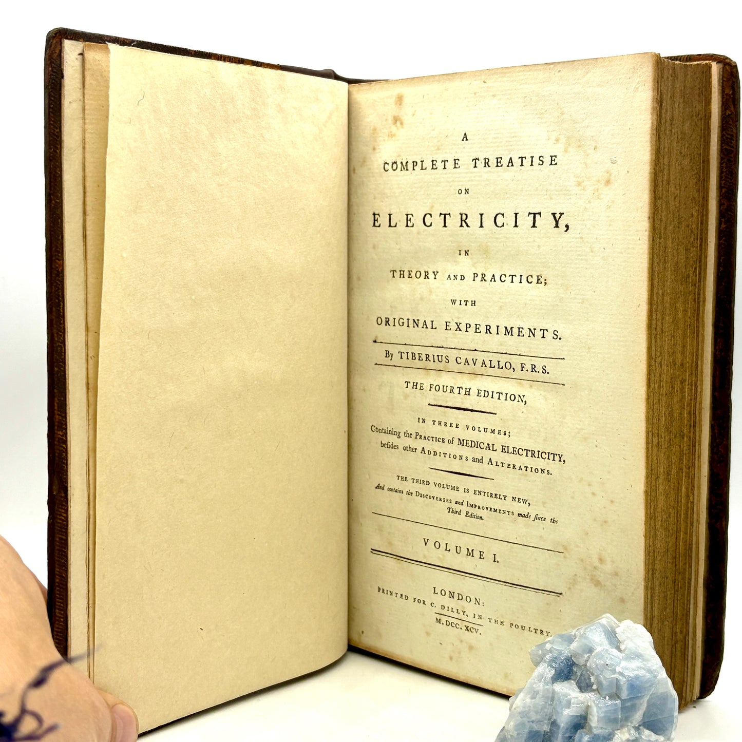 CAVALLO, Tiberius "The Complete Treatise on Electricity" [C. Dilly, 1795] Illustrated