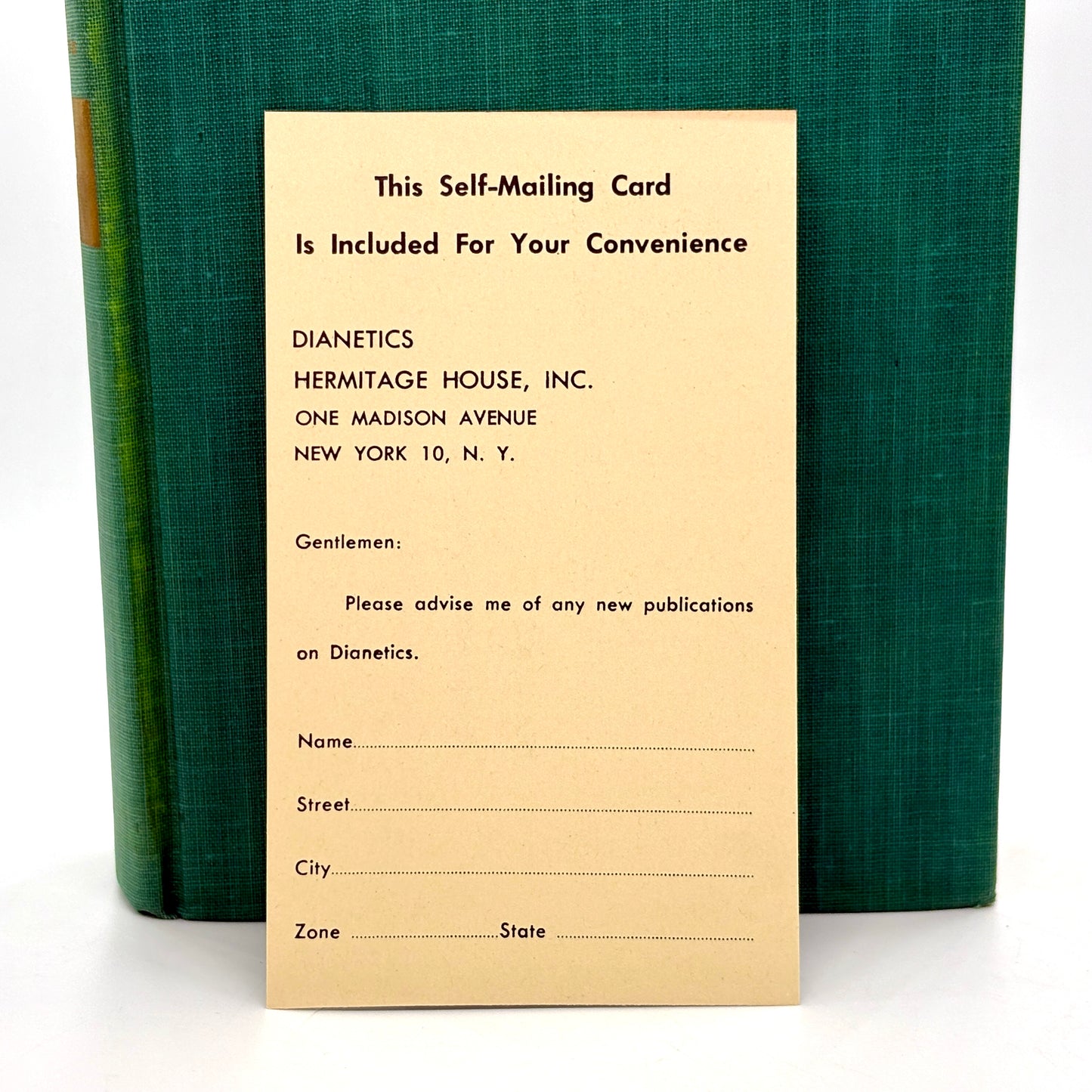 HUBBARD, L. Ron "Dianetics" [Hermitage House, 1950] 1st Edition, Scientology