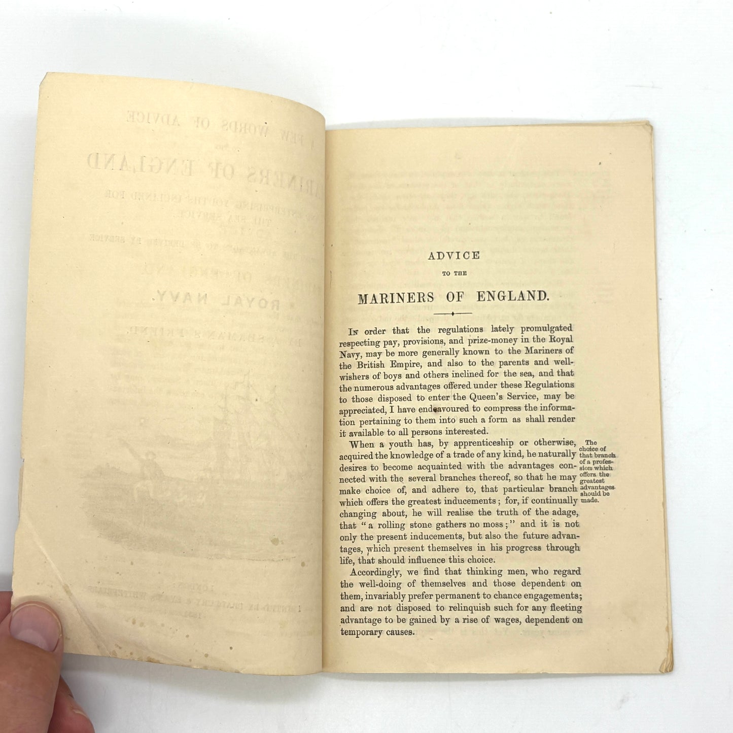 BAKER, Samuel "A Few Words of Advice to the Mariners of England" [Bradbury & Evans, 1854]