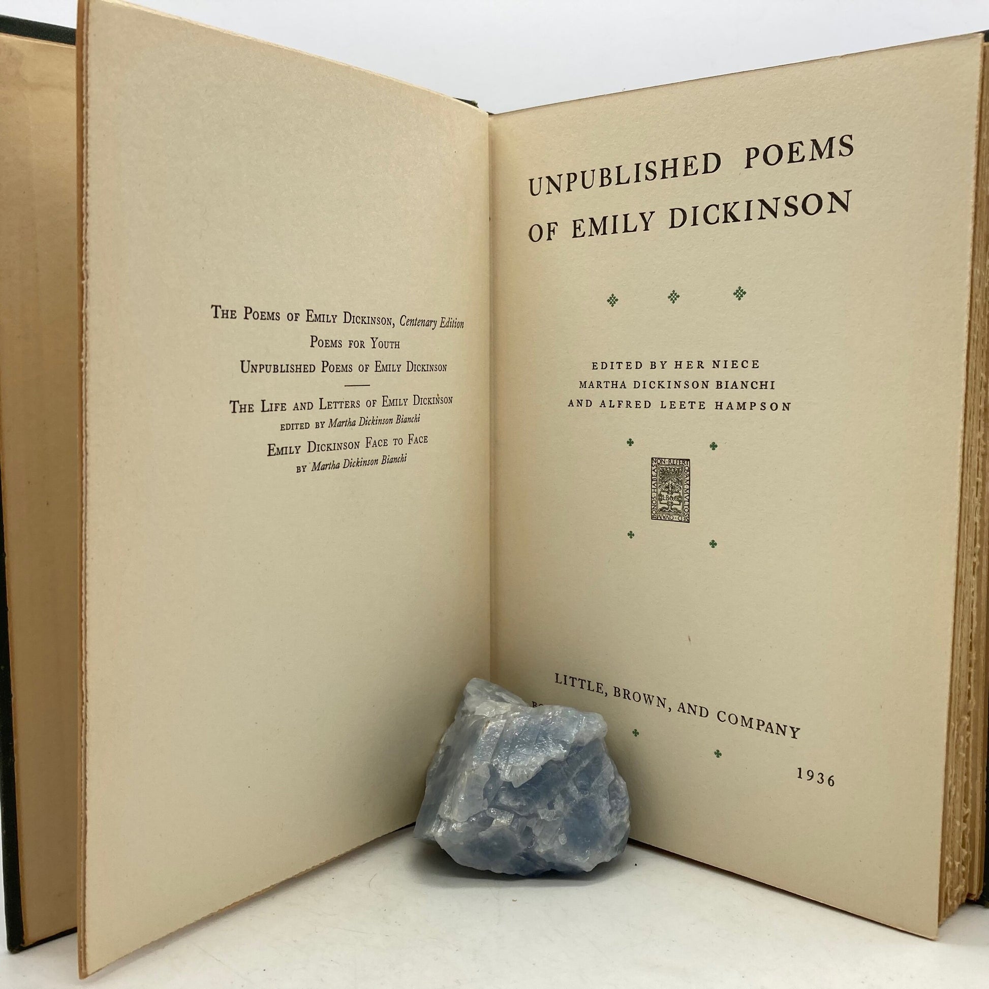 DICKINSON, Emily "Unpublished Poems of Emily Dickinson" [Little, Brown, and Co, 1936] 1st Edition - Buzz Bookstore