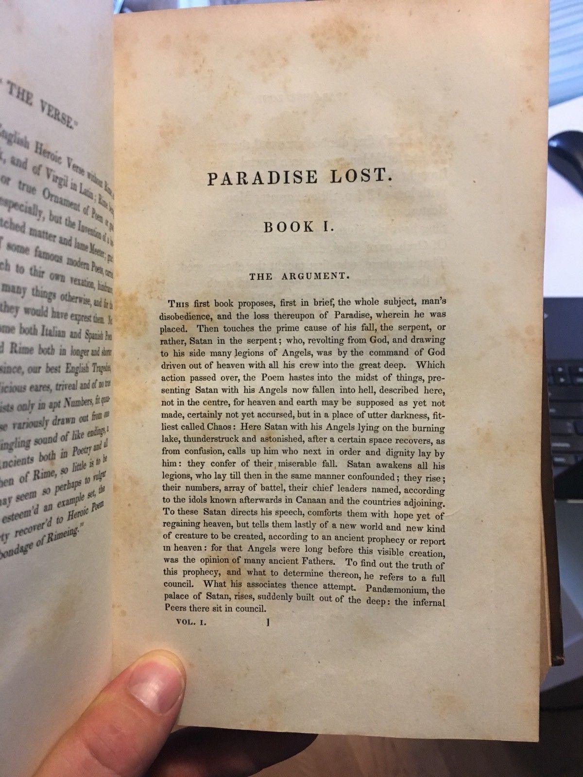 MILTON, John "The Poetical Works Of John Milton" [Hilliard, Gray & Co, 1834] - Buzz Bookstore