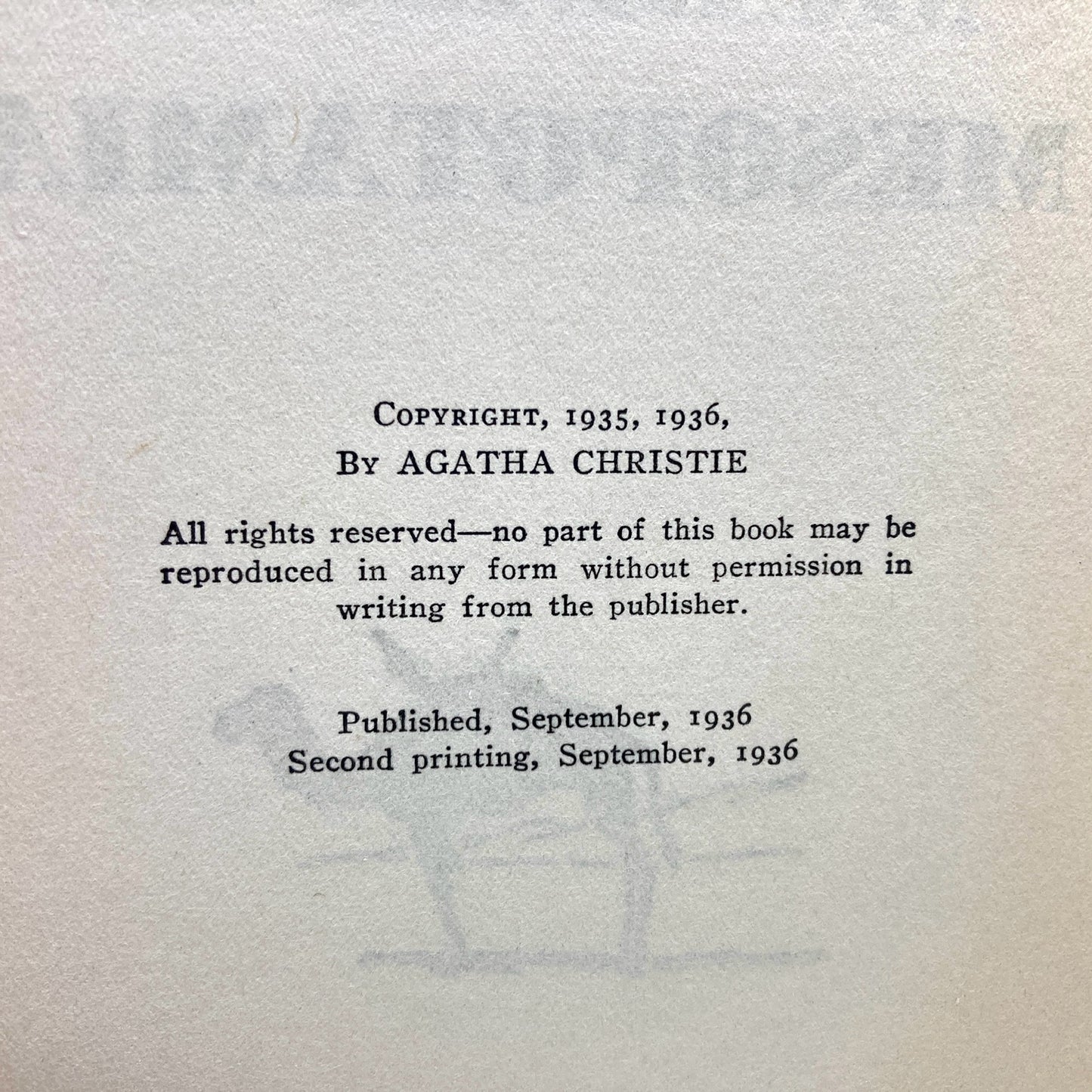 CHRISTIE, Agatha "Murder in Mesopotamia" [Grosset & Dunlap, 1936]