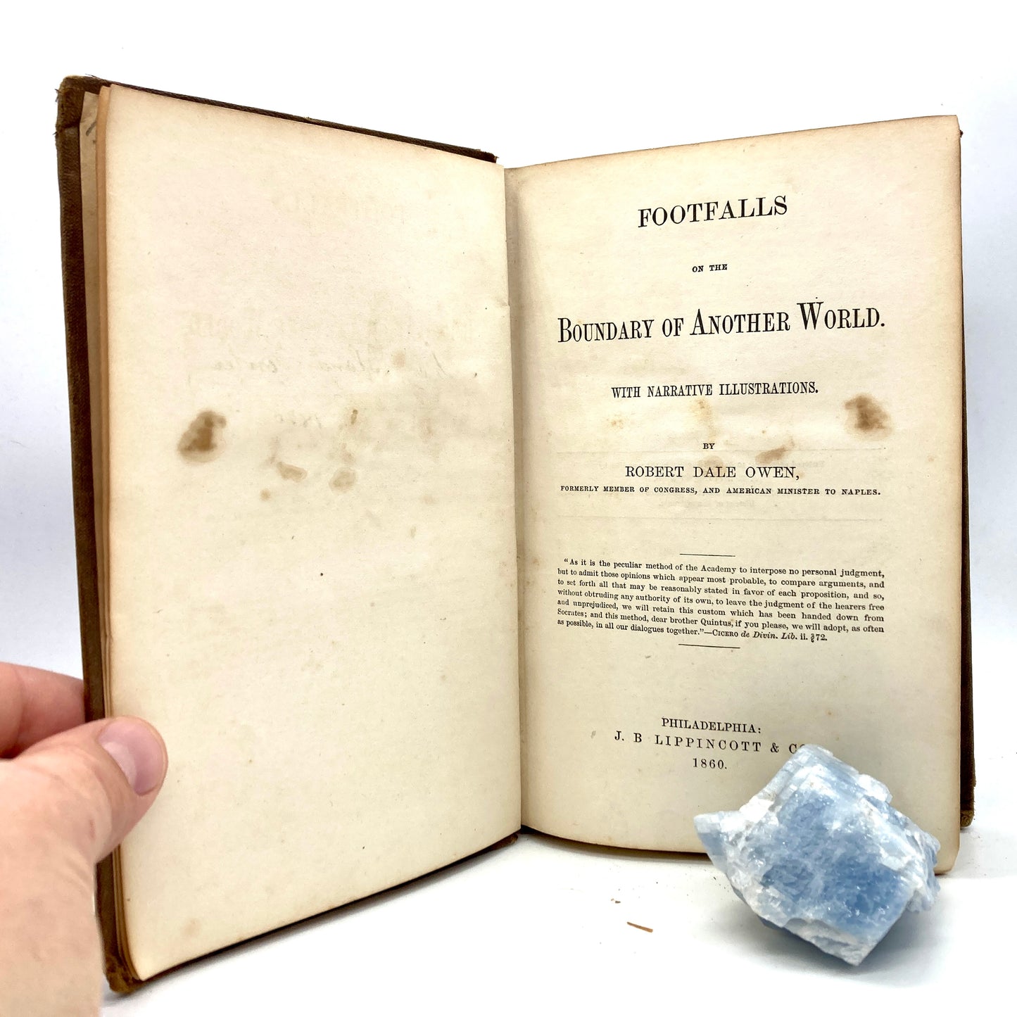 OWEN, Robert Dale "Footfalls on the Boundary of Another World" [Lippincott, 1860] 1st
